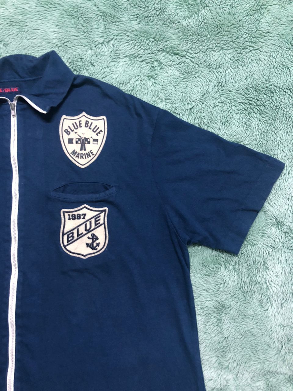 Blue Blue Japan × Japanese Brand Blue Blue Rare Design Patches Short Sleeve Zipper Size US M / EU 48-50 / 2 - 5 Thumbnail