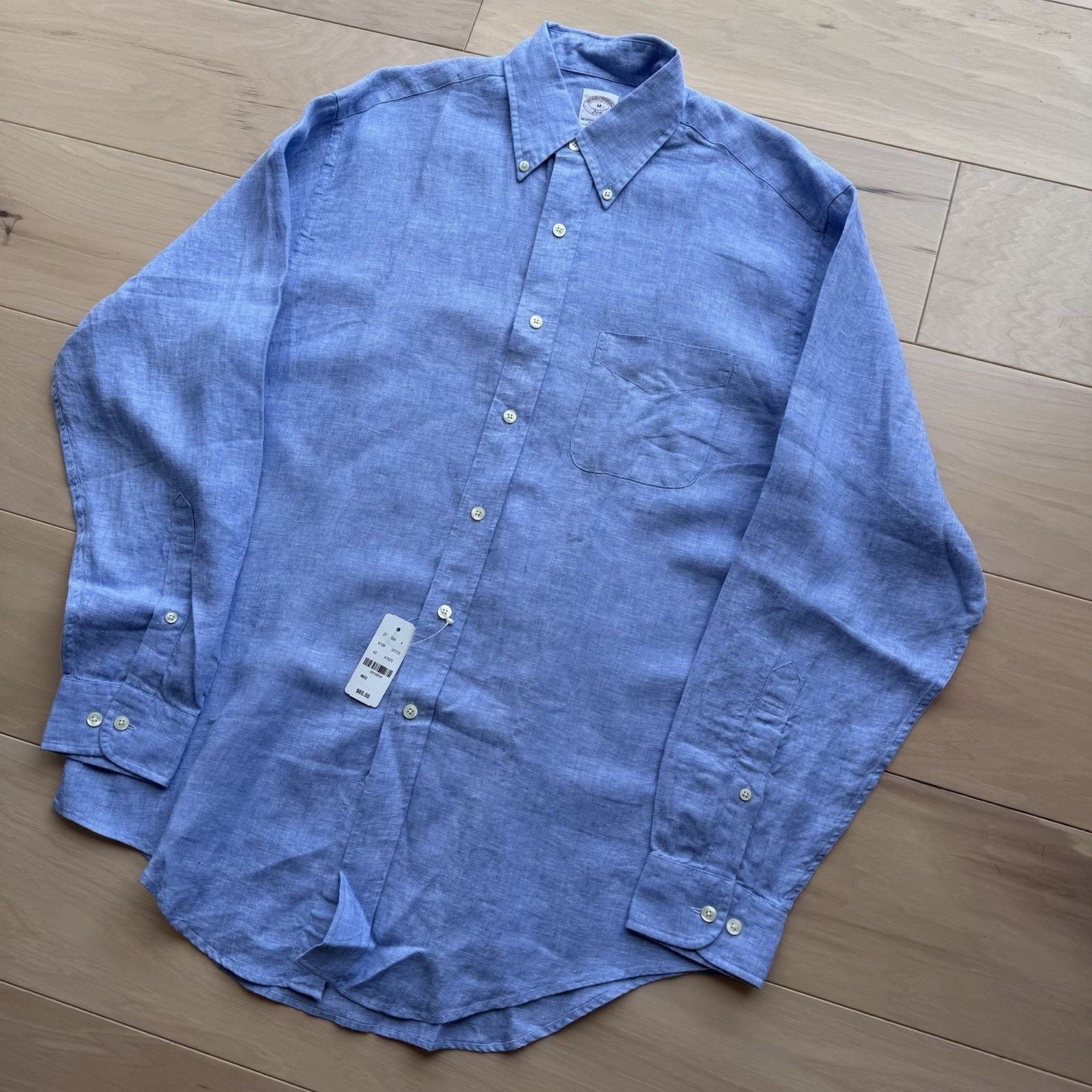Brooks Brothers Brooks Brothers Linen Shirt Medium Blue Button Up New York Size US M / EU 48-50 / 2 - 8 Thumbnail