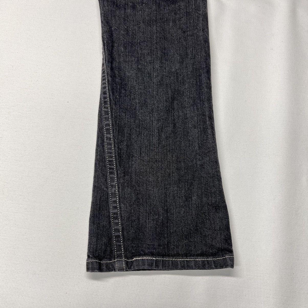 Levi's Levis Slim Straight Jeans Black Green Stitch Pockets Denim Size US 33 - 17 Thumbnail