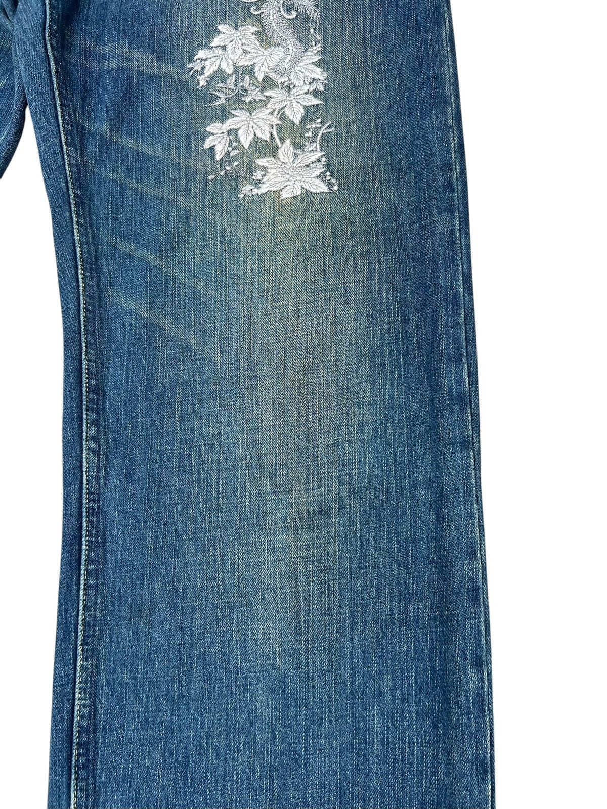 Vintage Dirty Mud Karakuri Embroidery Dragon Phoenix Denim Jeans Size US 35 - 10 Thumbnail