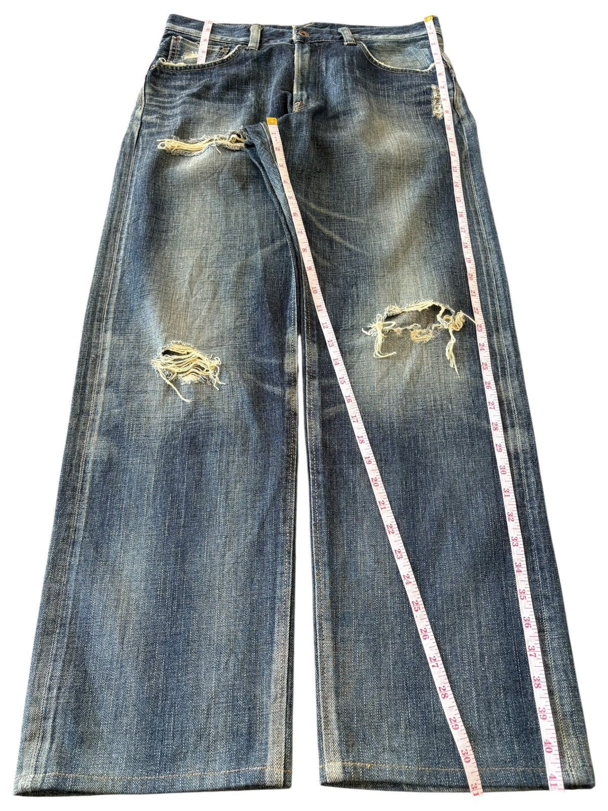 Edwin Vintage Edwin 505 Selvedge Distressed Baggy Heavy Jeans Size US 33 - 14 Thumbnail