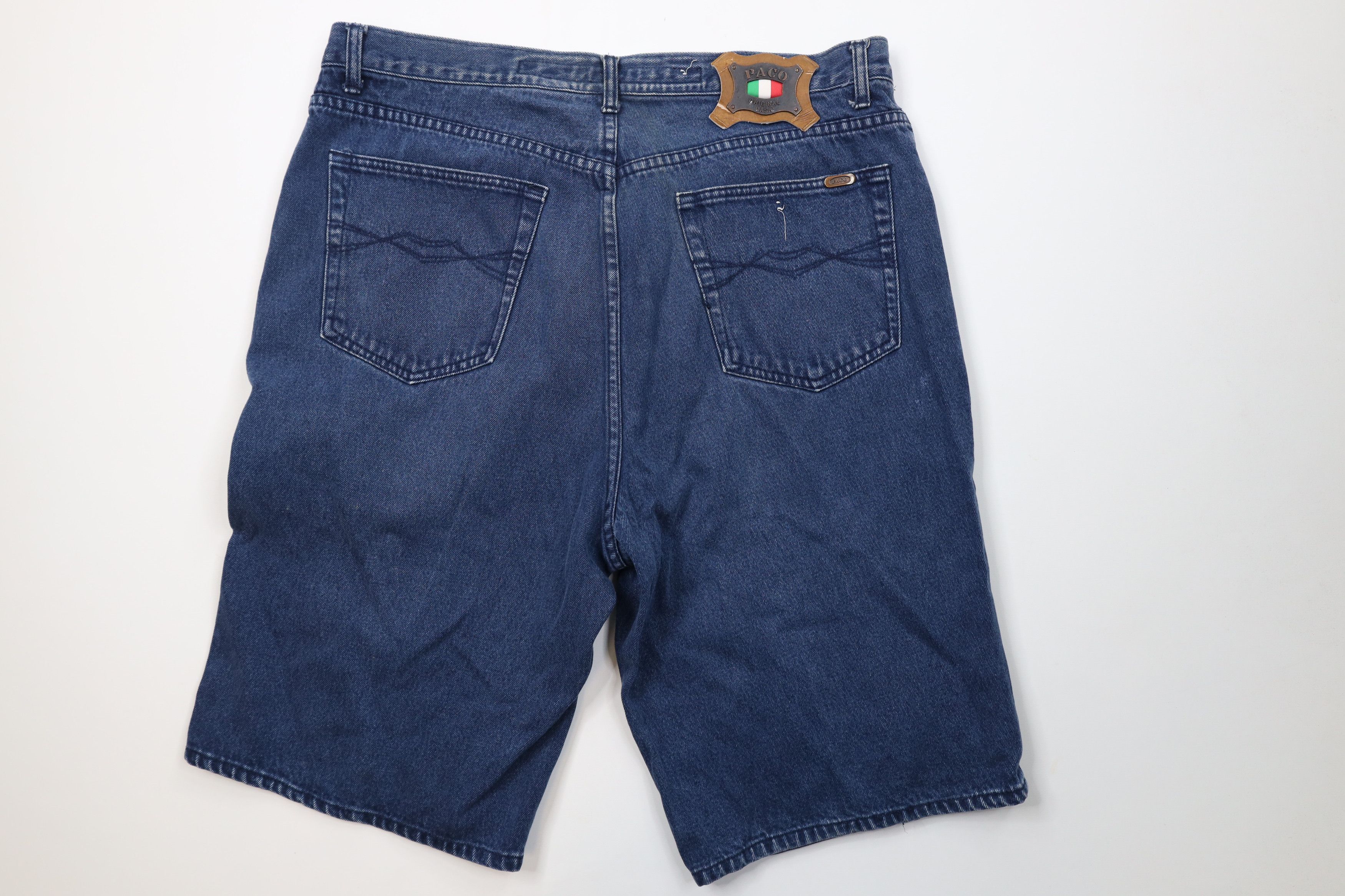 Vintage Vintage 90s Streetwear Fit Hip Hop Denim Jean Shorts Blue Size US 38 / EU 54 - 10 Thumbnail