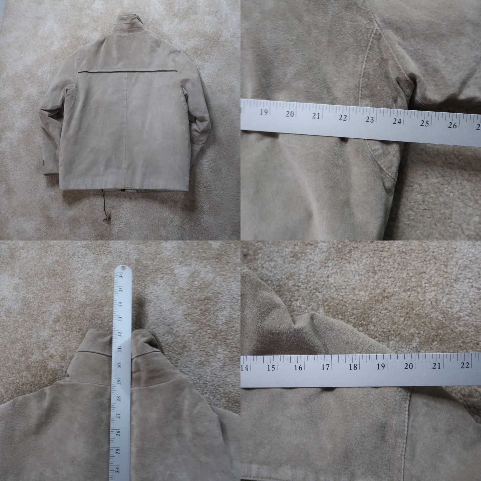 Vintage EMC Sueded Leather Full Zip Jacket Coat Mens Large Beige Insulated Softshell Lined Size US L / EU 52-54 / 3 - 9 Thumbnail