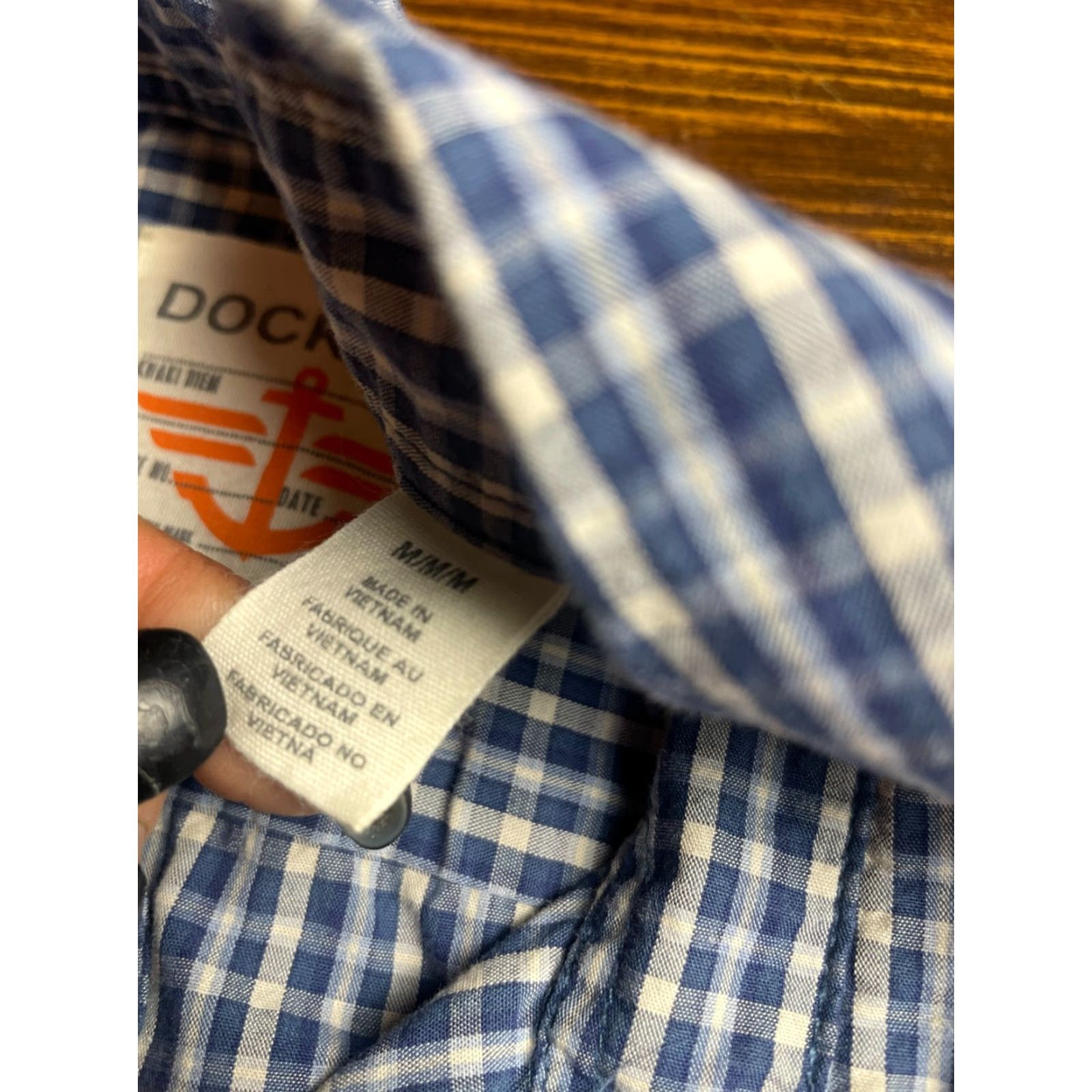 Dockers DOCKERS Shirt Men Medium Blue White Check Button Up Short Sleeve Pocket Size US M / EU 48-50 / 2 - 7 Thumbnail