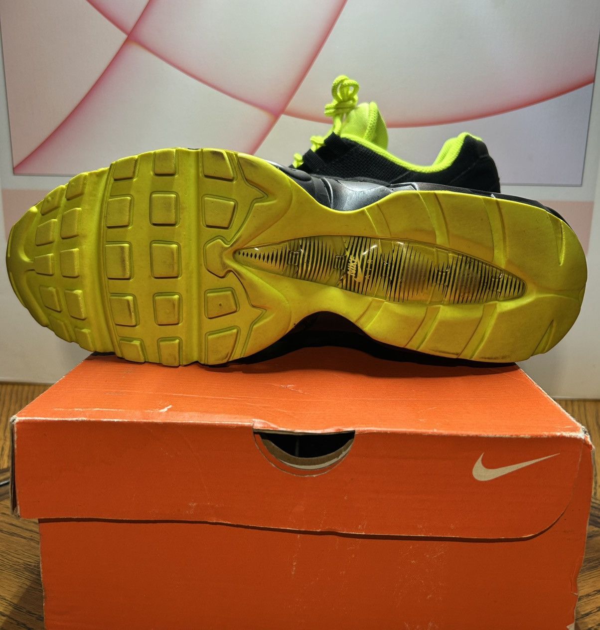 Nike Size 11.5 - Nike Air Max 95 OG Big Bubble - Neon Black Volt Size US 11.5 / EU 44-45 - 8 Thumbnail