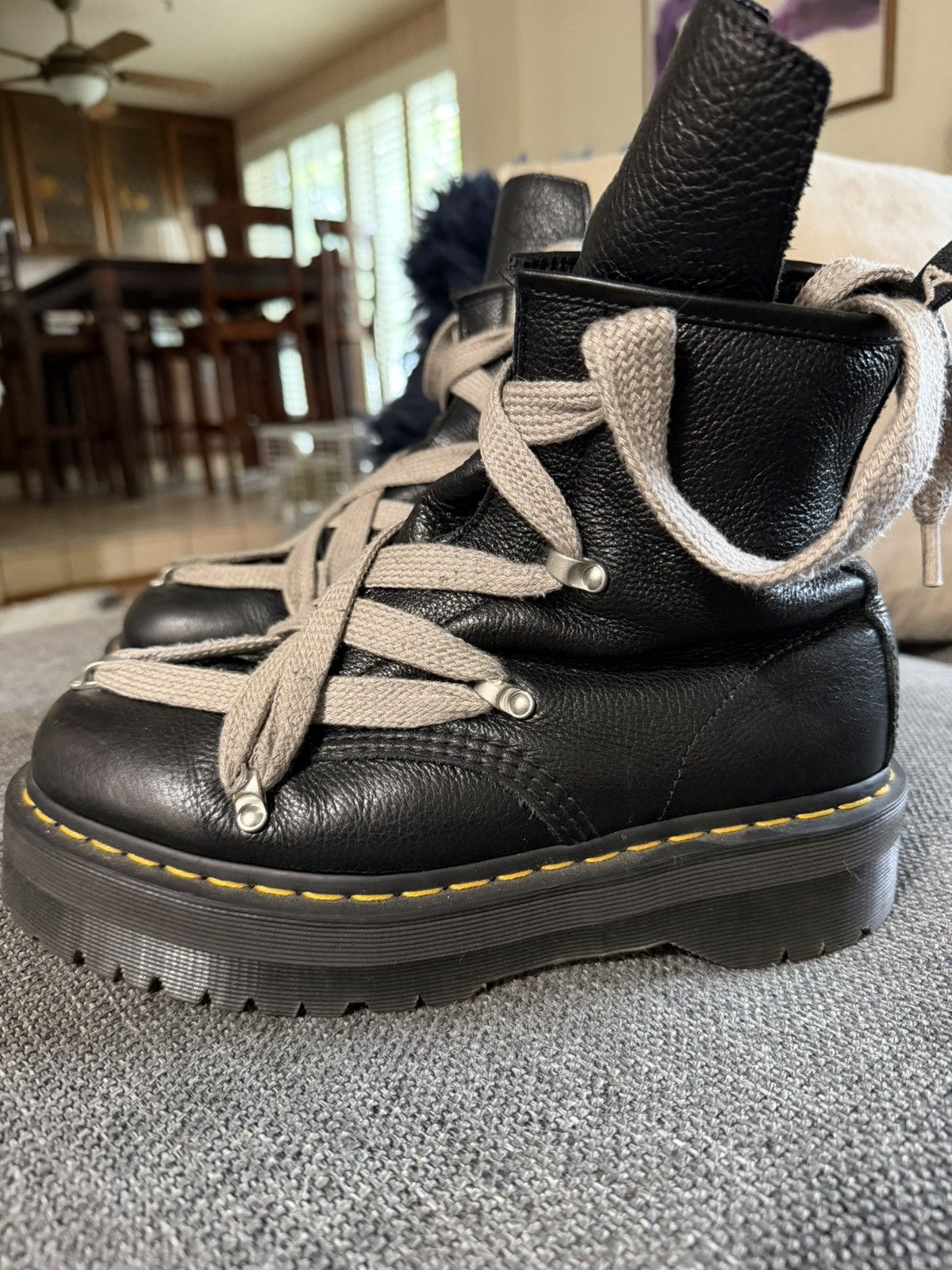 Dr. Martens × Rick Owens Rick Owens x Doc Marten leather Hexagon jumbo lace boots Size US 8.5 / EU 41-42 - 4 Thumbnail