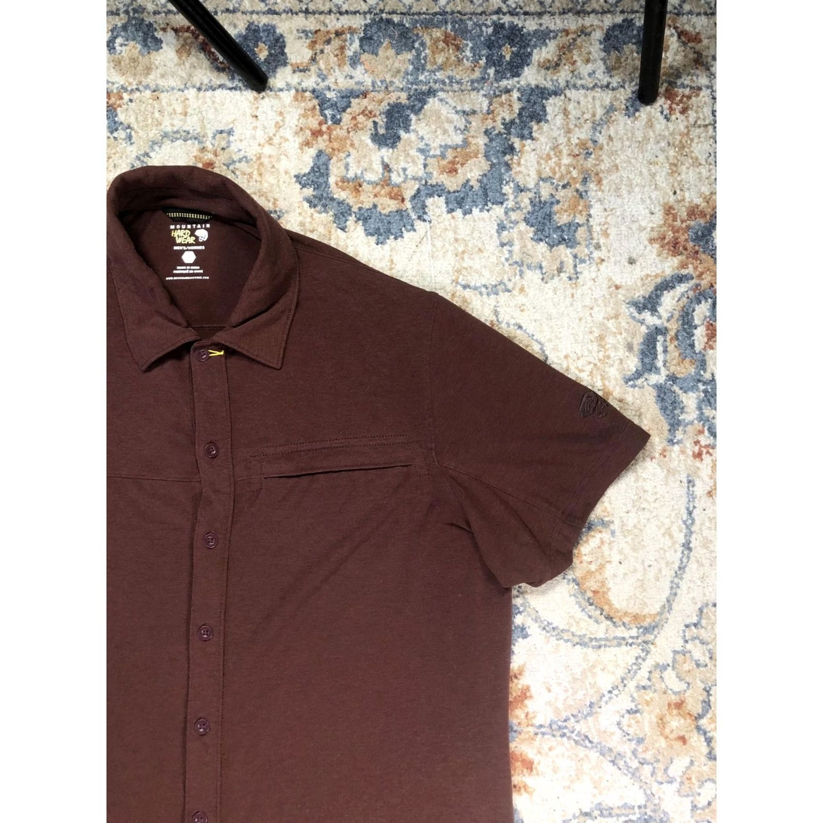 Mountain Hardwear Mountain Hardwear Shirt Mens M Brown Solid Short Sleeve Button Up Casual Size US M / EU 48-50 / 2 - 4 Thumbnail