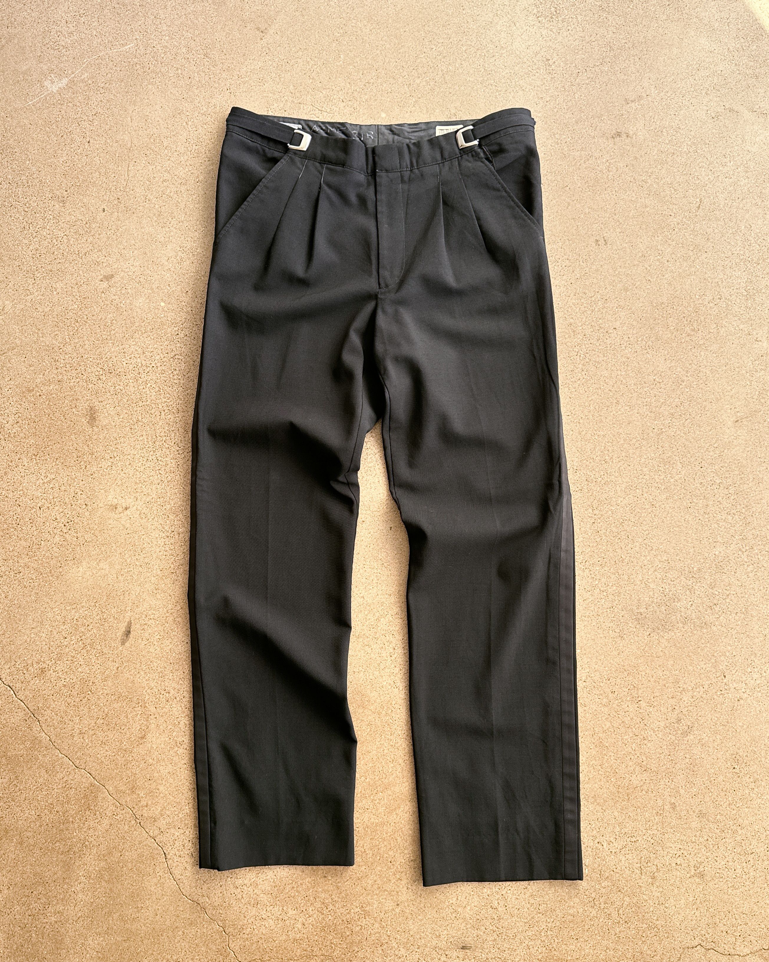 Vintage Vintage 70s Black Satin Striped Adjustable Pants Pleated 34 Size US 34 / EU 50 - 1 Thumbnail