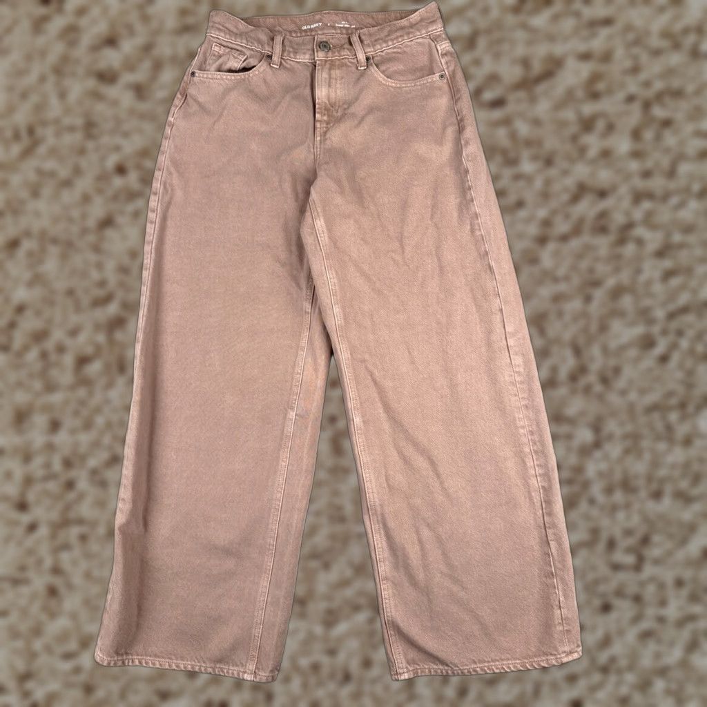 Old Navy Old Navy Jeans Womens 2 Pink Baggy Wide Leg Mid Rise Cotton Lyocell Blend 28x28 Size 26" / US 2 / IT 38 - 1 Thumbnail