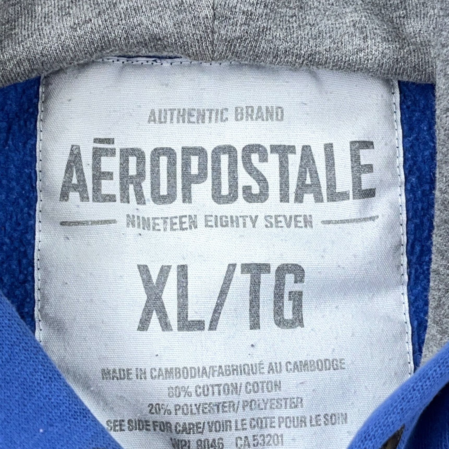 Aeropostale Vintage Aeropostale Hoodie Men XL Blue Pullover Sweatshirt Spellout Gym Size US XL / EU 56 / 4 - 3 Thumbnail