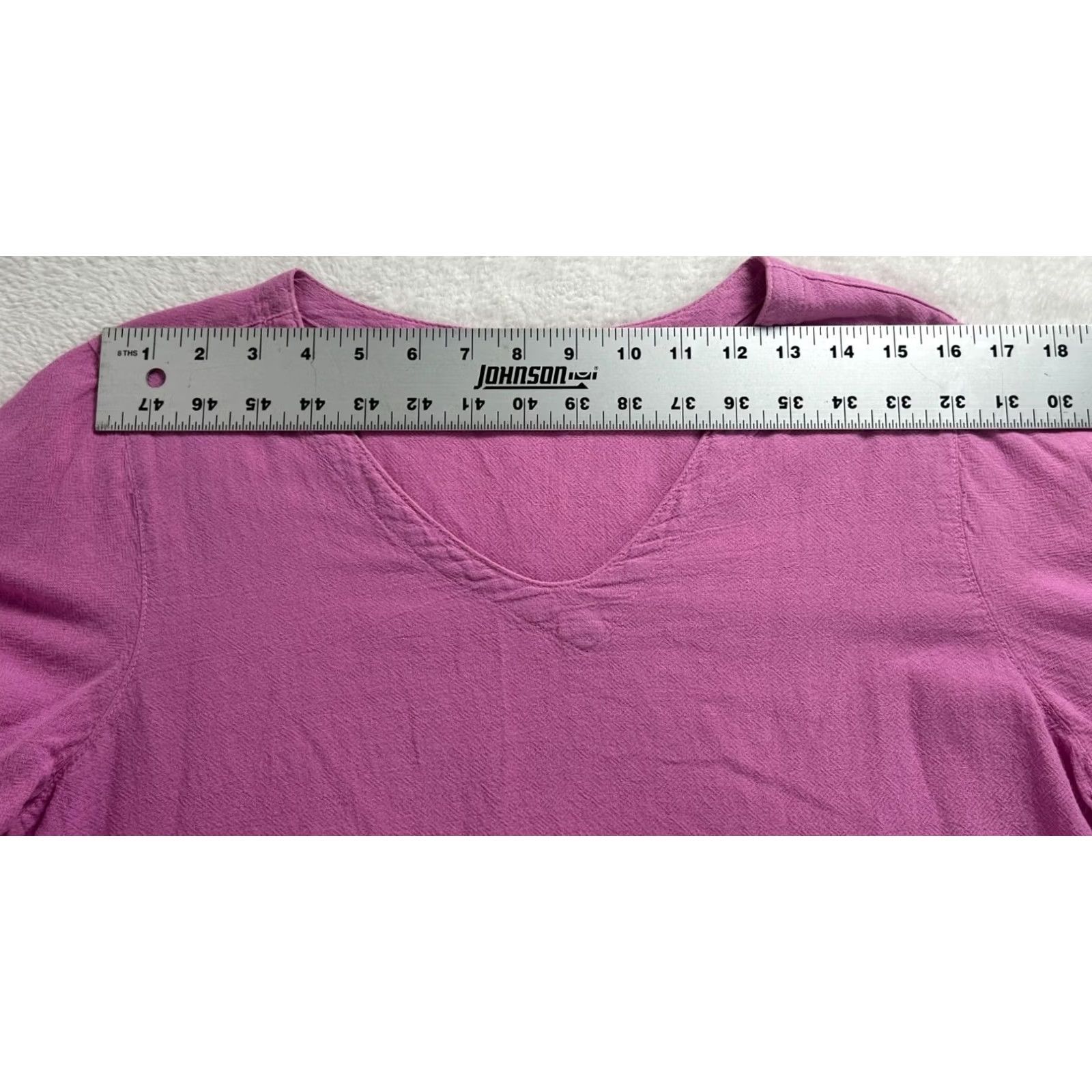 Pinko C.M.C Color Me Cotton Womens Pink V-Neck 3/4 Sleeve Lightweight Top Large USA Size L / US 10 / IT 46 - 5 Thumbnail