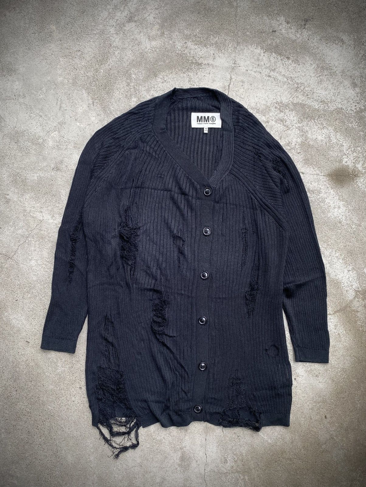 Maison Margiela MAISON MARTIN MARGIELA MM6 DISTRESSED CARDIGAN Size S / US 4 / IT 40 - 1 Thumbnail
