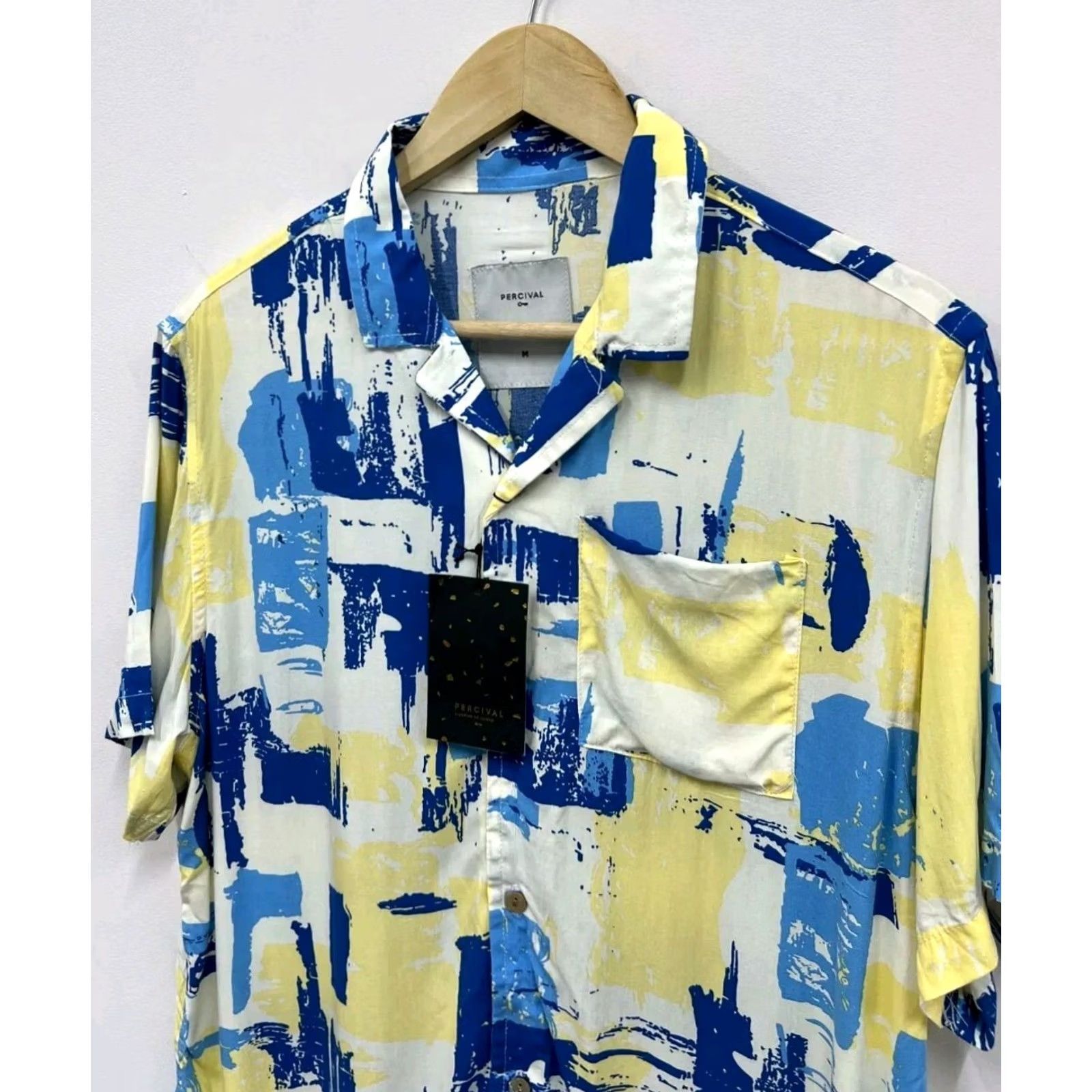 Percival Percival Shirt Short Sleeve Mens Multicolor Viscose Button-Up Size M Size US M / EU 48-50 / 2 - 2 Thumbnail