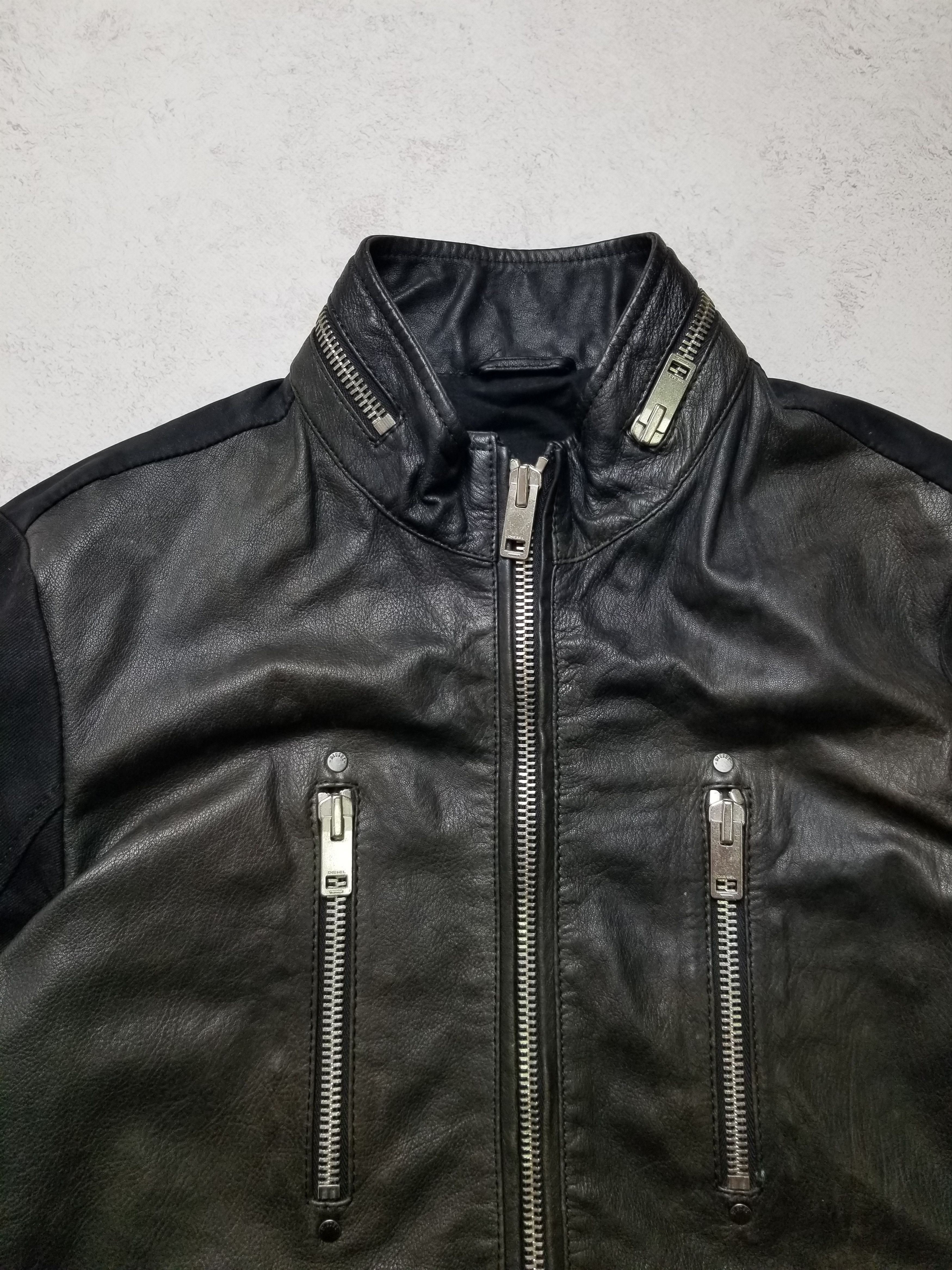Diesel Diesel L-Madara Sheepskin Leather Biker Motorcycle Jacket Size US M / EU 48-50 / 2 - 8 Thumbnail