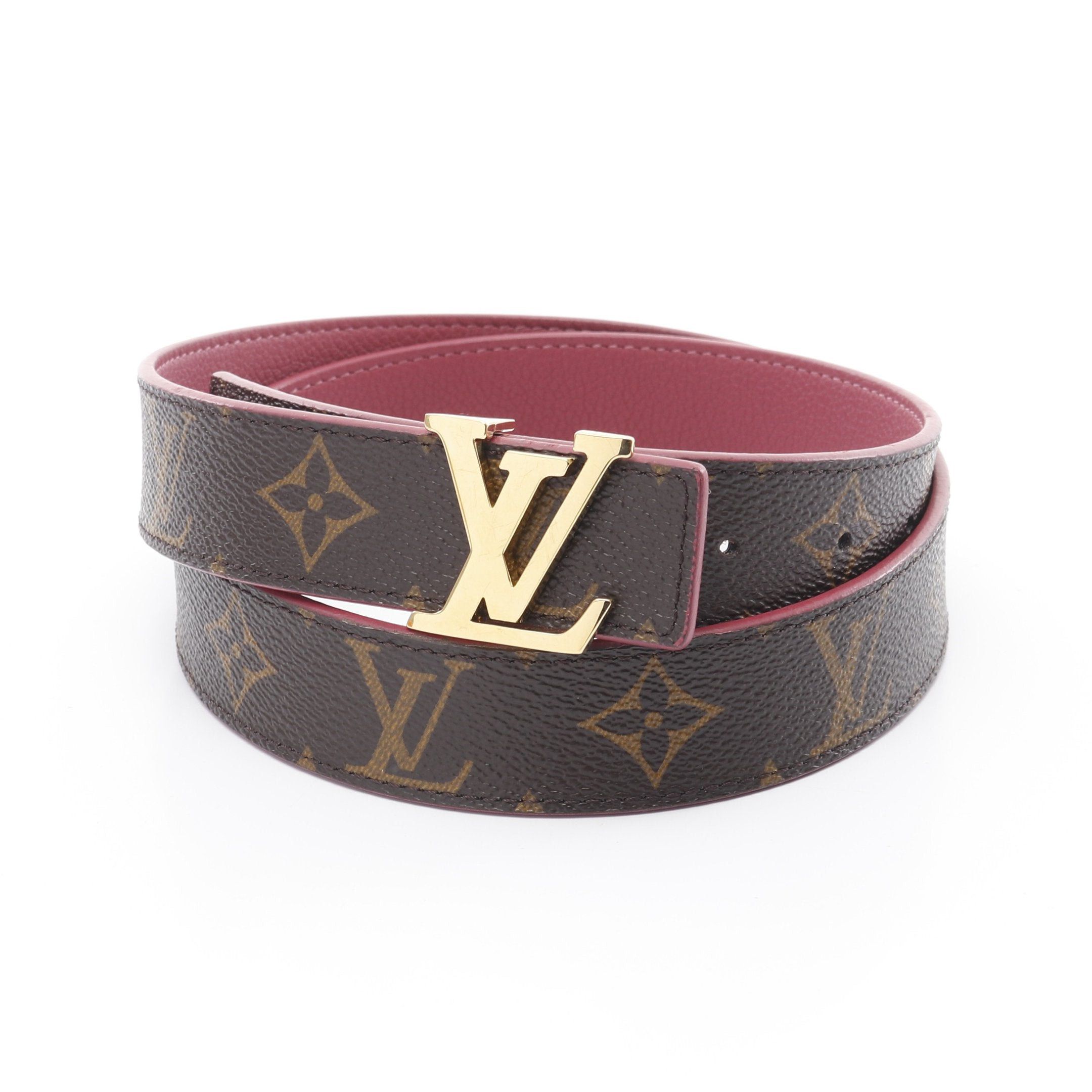 Louis Vuitton Louis Vuitton Lv Initials 30Mm Reversible Belt Leather Brown Pink Size ONE SIZE - 1 Thumbnail