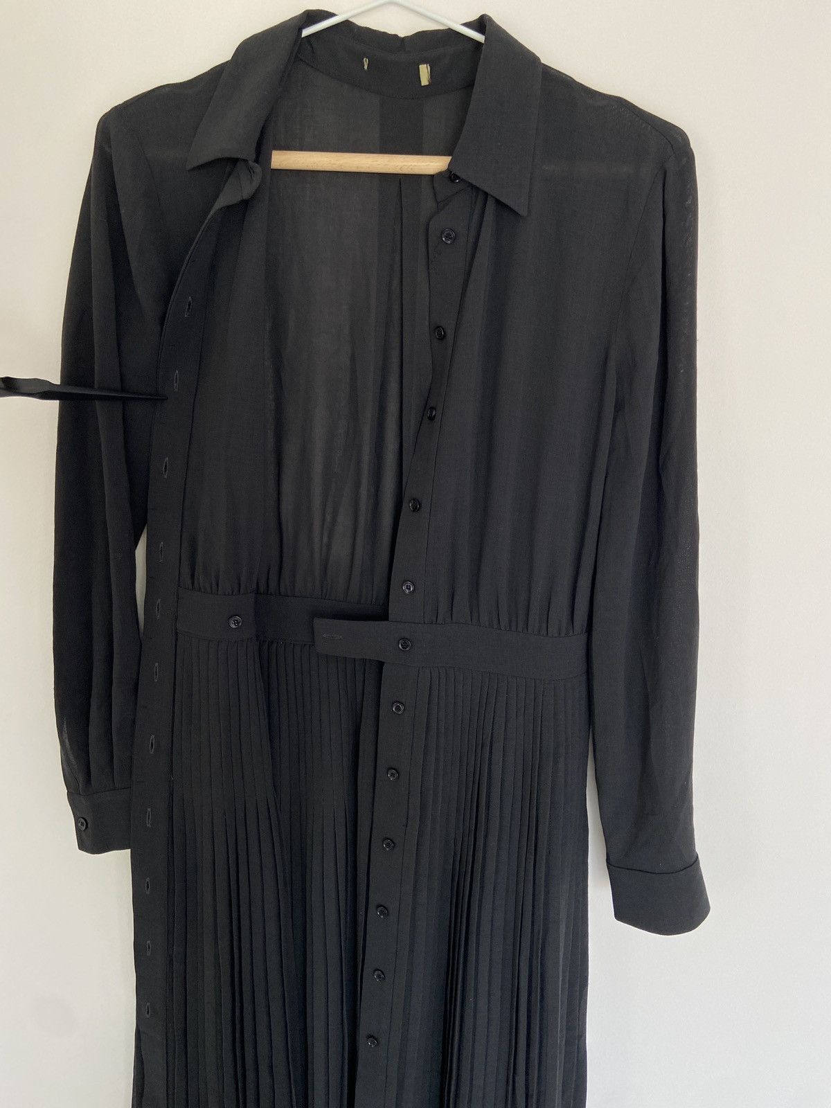 Loro Piana Loro Piana Black Woolen Pleated Dress Size XS / US 0-2 / IT 36-38 - 8 Thumbnail