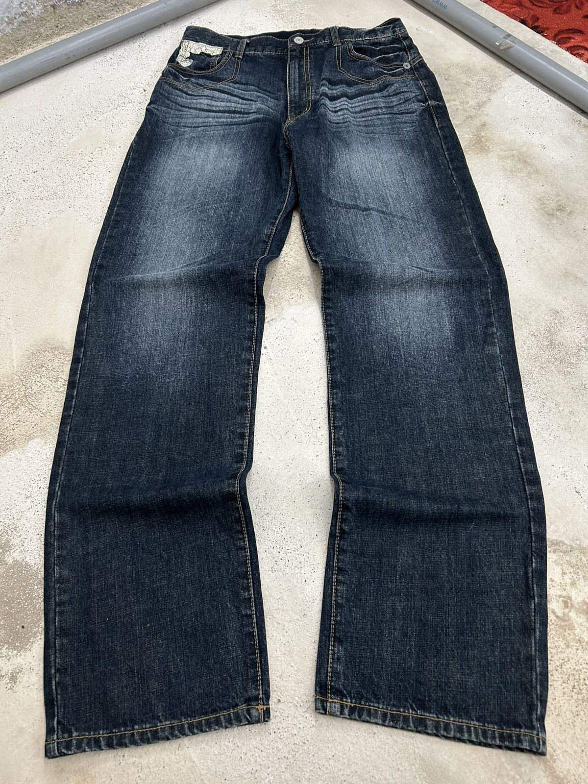 If Six Was Nine Vintage Winger Python Skin Whiskering Washed High Rise Evisu Size US 30 / EU 46 - 2 Thumbnail