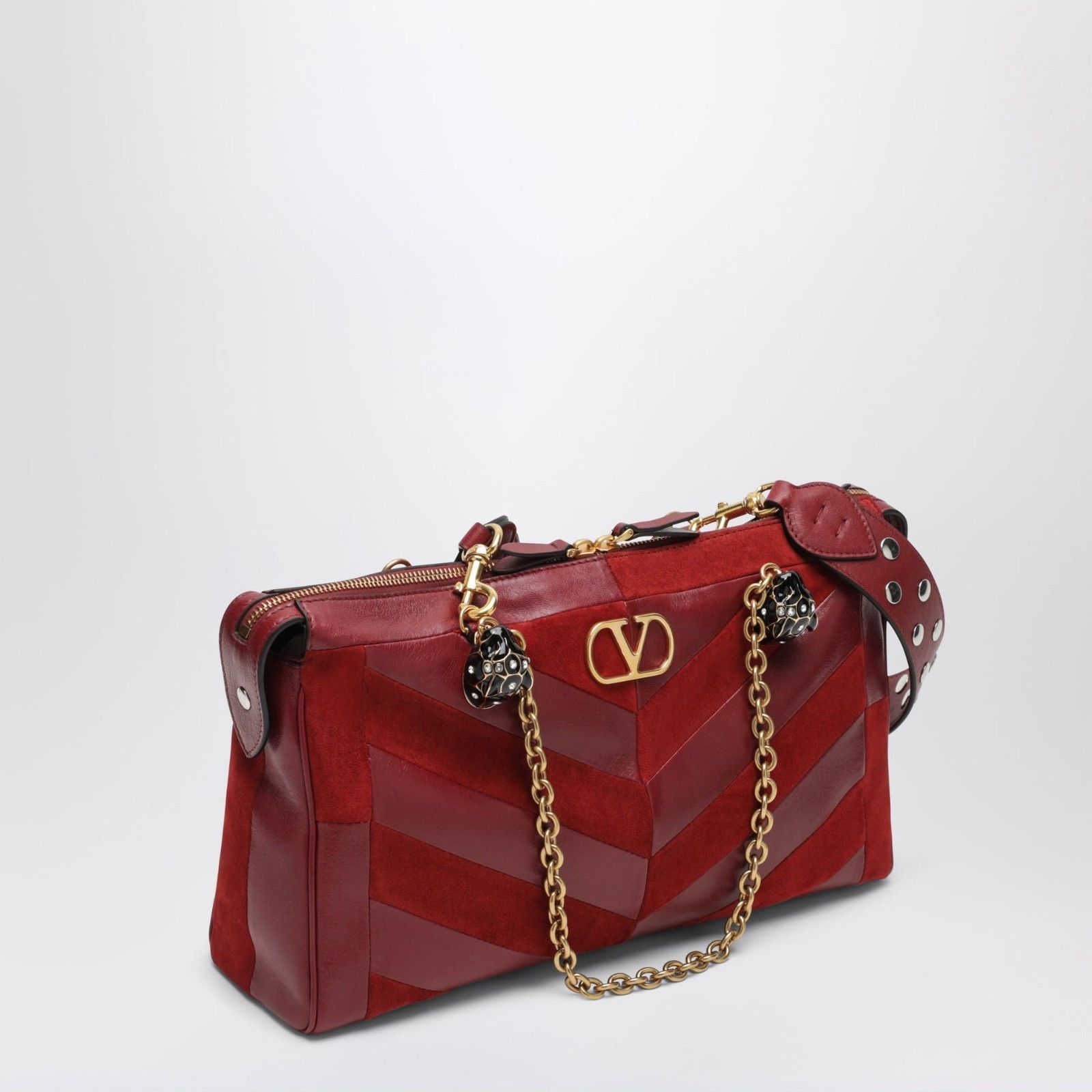 Valentino VALENTINO GARAVANI Medium Panthea Red Suede & Nappa Leather Size ONE SIZE - 2 Thumbnail