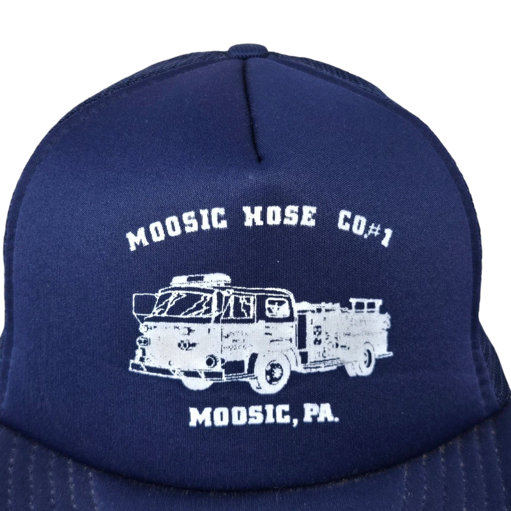 Vintage VINTAGE Trucker Hat Moosic Fire Company PA Hat Men One Size Blue Unbranded Size ONE SIZE - 3 Thumbnail