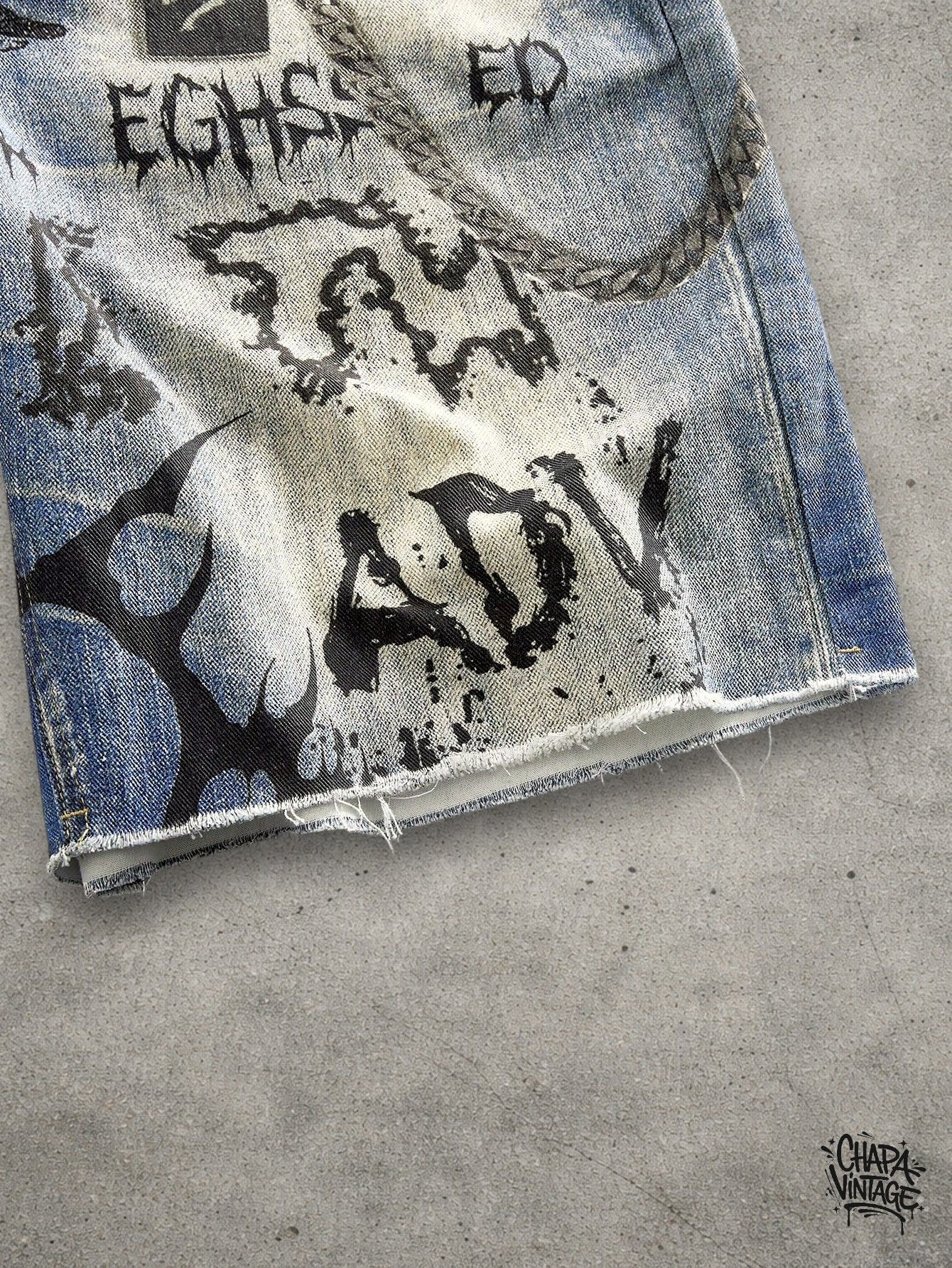 Vintage Graffiti denim shorts Size US 32 / EU 48 - 4 Thumbnail