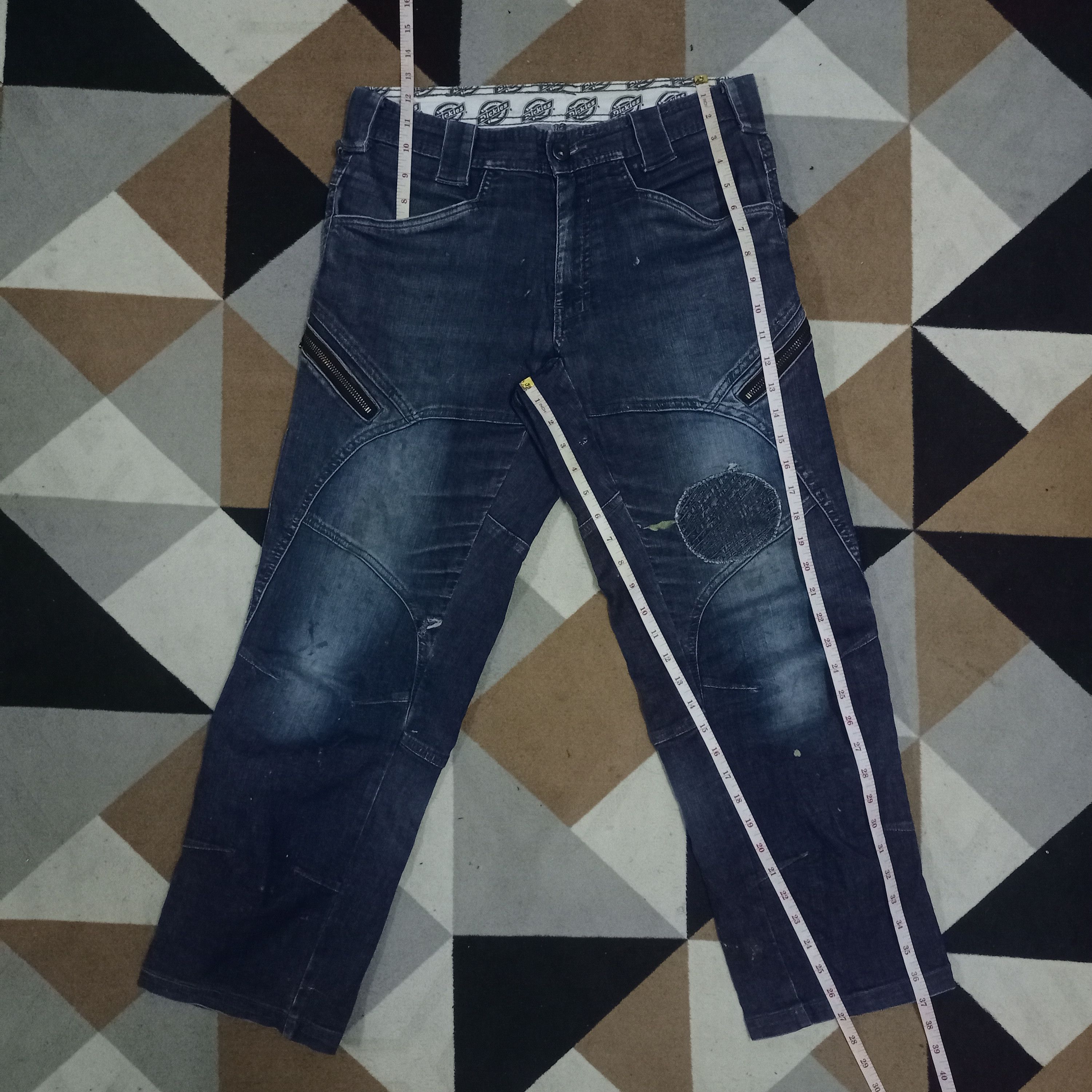 Dickies Vintage Dickies Zipper Cargo Patched Loose Denim Pants Size US 31 - 11 Thumbnail