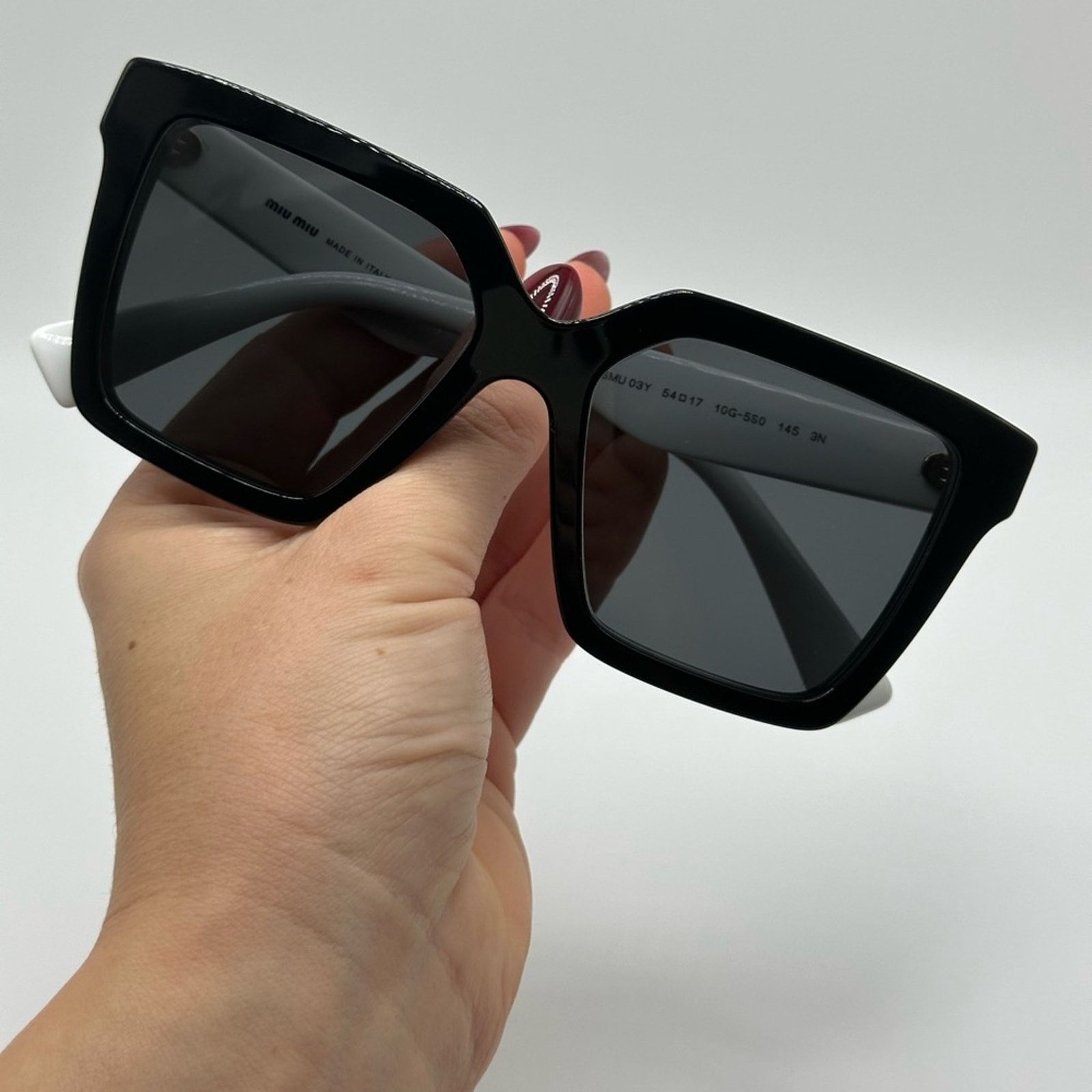 Miu Miu MIU MIU Sunglasses MU03YS 10G5S0 Black/Dark Grey Women NEW Size ONE SIZE - 9 Thumbnail