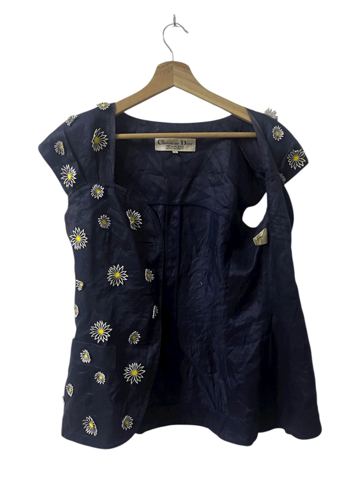 Christian Dior Monsieur Christian Dior Tank Top Sleeveless Shirt Embroidered Flora Size XS / US 0-2 / IT 36-38 - 6 Thumbnail