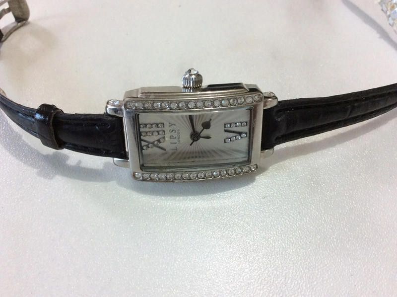 Other Lipsy ladies silver dial black leather strap watch Size ONE SIZE - 3 Thumbnail