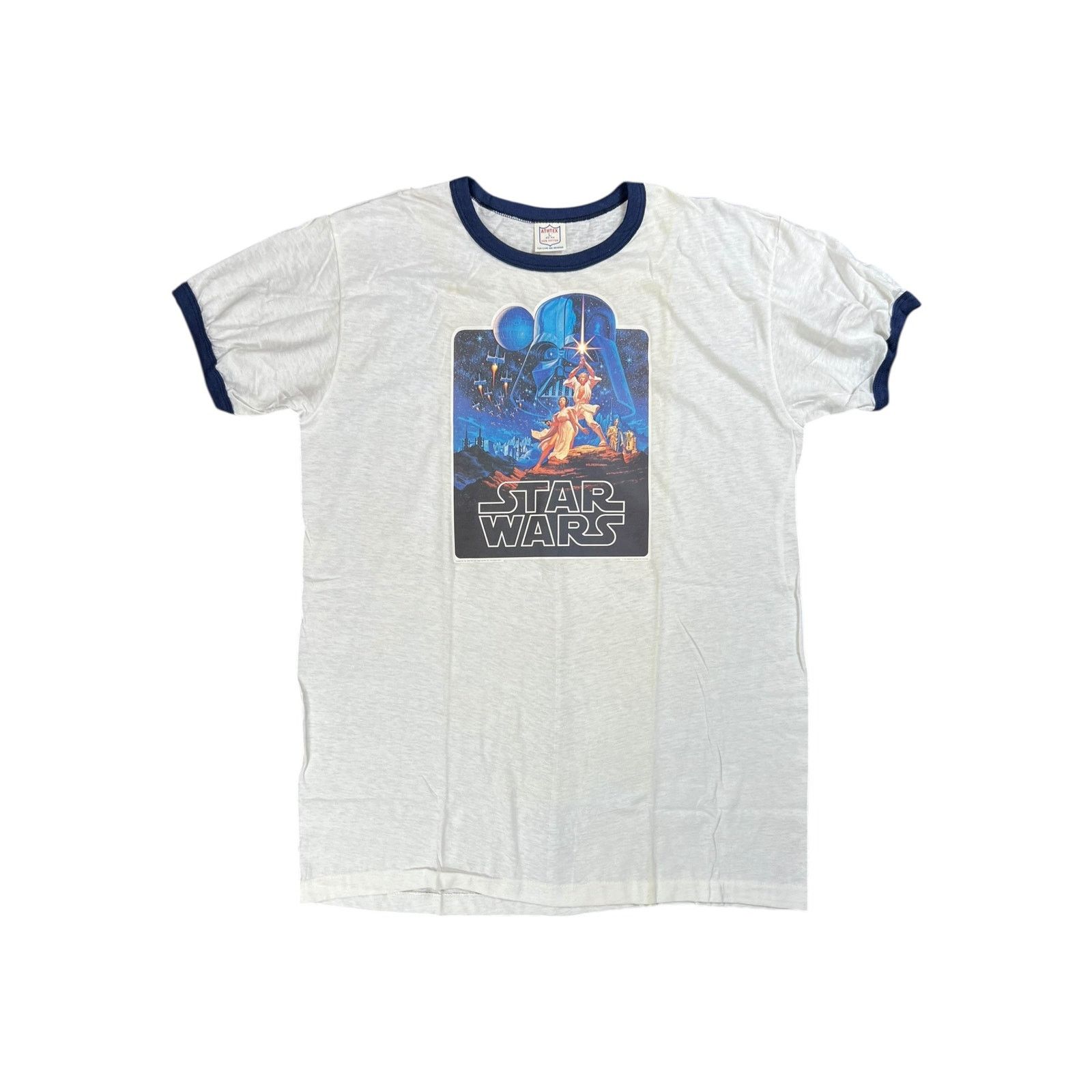 Star Wars × Vintage Vintage 1977 Star Wars A New Hope movie ringer tee (L) Size US L / EU 52-54 / 3 - 1 Thumbnail