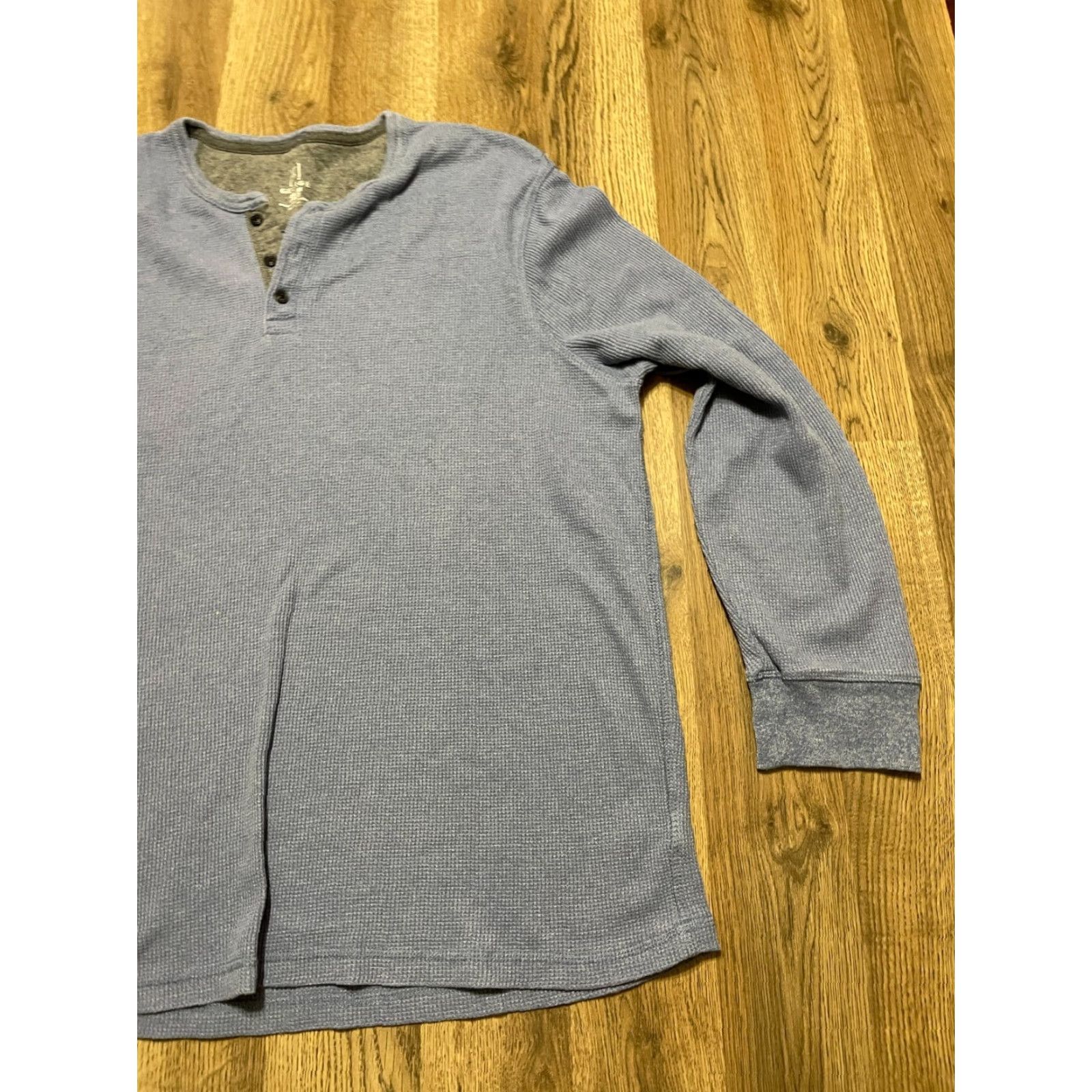 George George Men's 2XL Blue Long Sleeve Henley Shirt Size XXL / US 16-18 / IT 52-54 - 4 Thumbnail