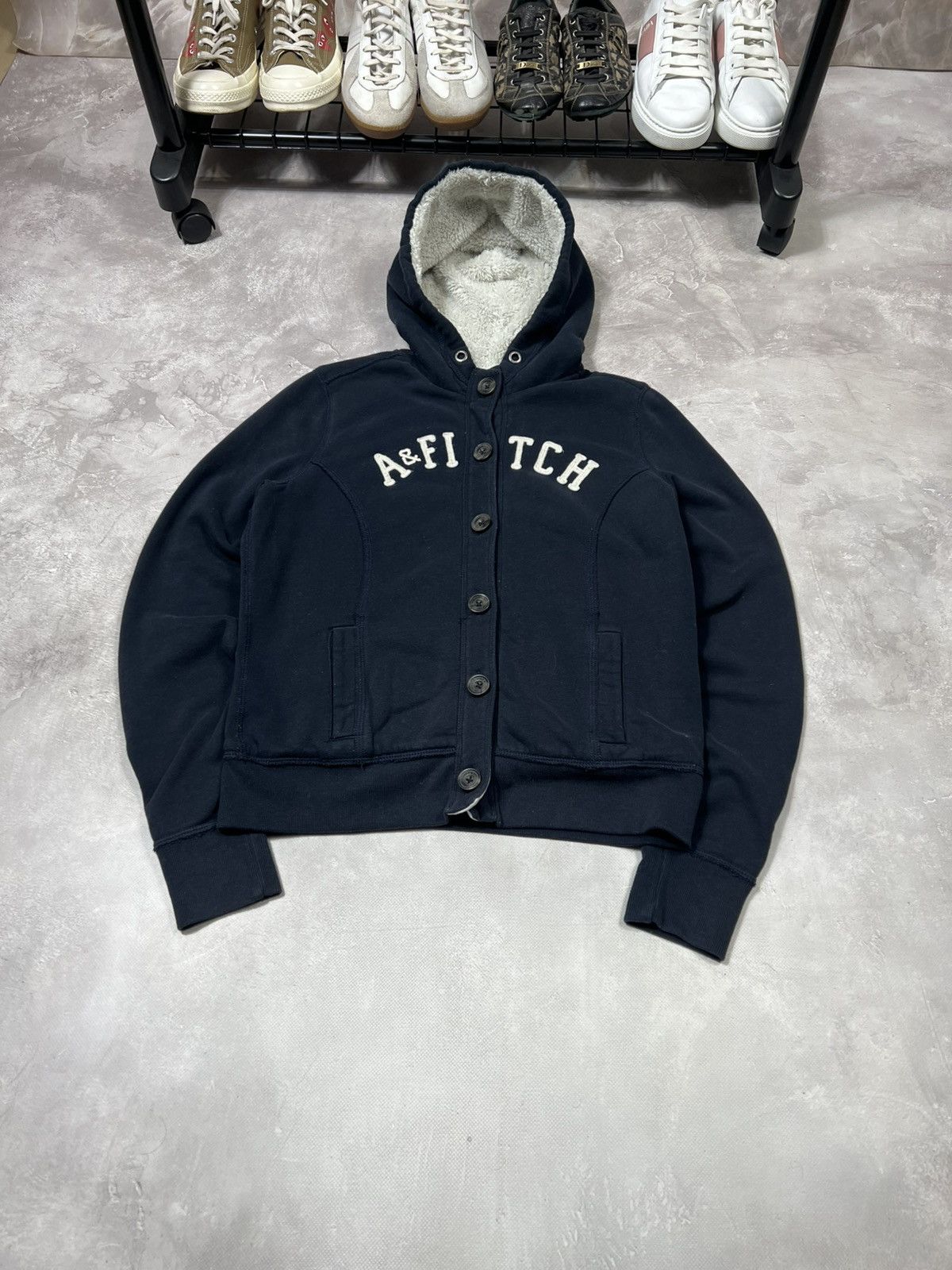 Abercrombie & Fitch Vintage Abercrombie Fitch Y2k Fur Faux Zip Hoodie Size L / US 10 / IT 46 - 3 Thumbnail
