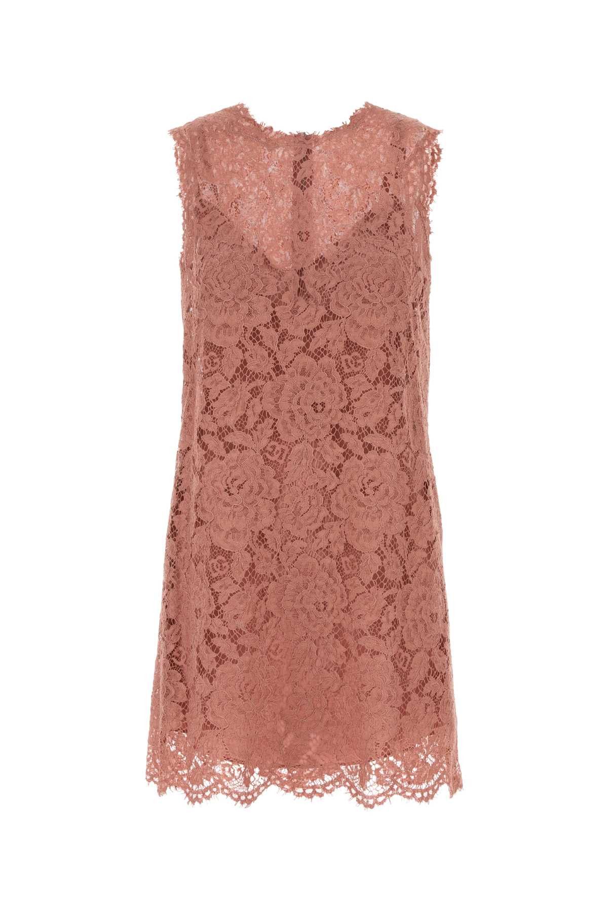 Dolce & Gabbana Pink Lace Dress Size M / US 6-8 / IT 42-44 - 1 Thumbnail