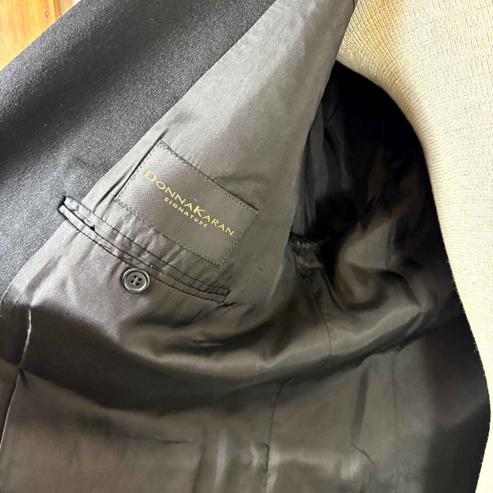 Donna Karan Donna Karan Men's Black Cashmere Sport Coat 48R Blazer Suit Size 48R - 7 Thumbnail
