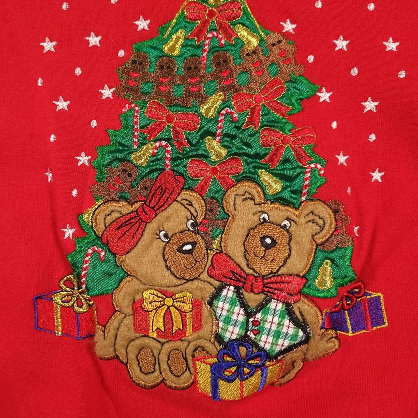 Vintage Nutcracker Sweatshirt Womens L Red Embroidered Christmas Bear Crewneck Pullover Christmas Holiday Winter Cozy Fleece Size L / US 10 / IT 46 - 3 Thumbnail