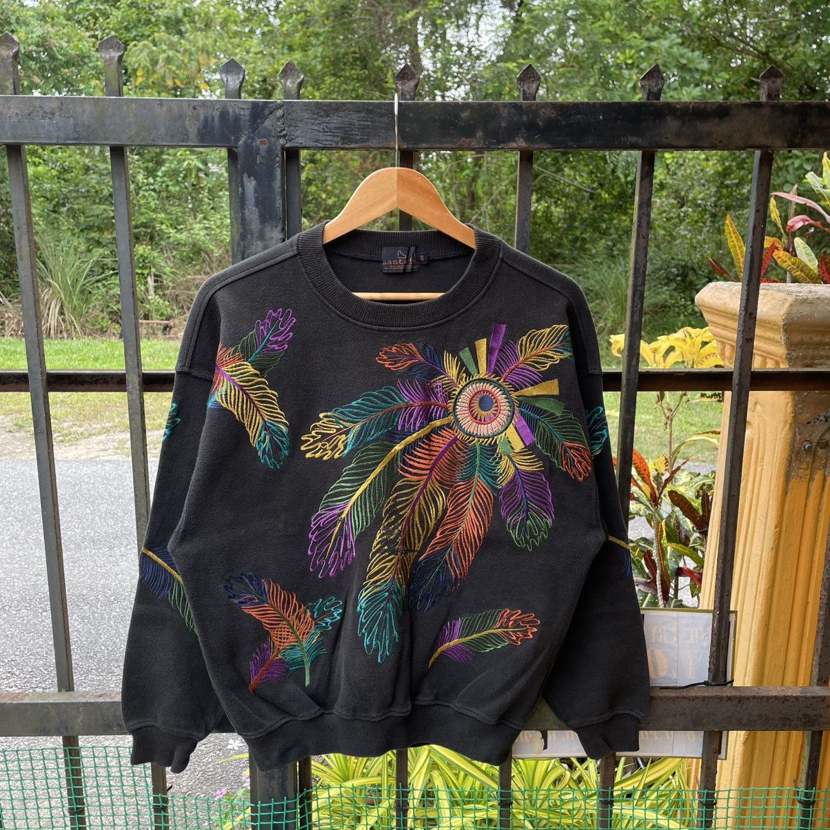 Japanese Brand × Vintage 🔥🇯🇵Vintage Santa Fe Embroidered Motive Flower Sweatshirts Size US M / EU 48-50 / 2 - 1 Thumbnail
