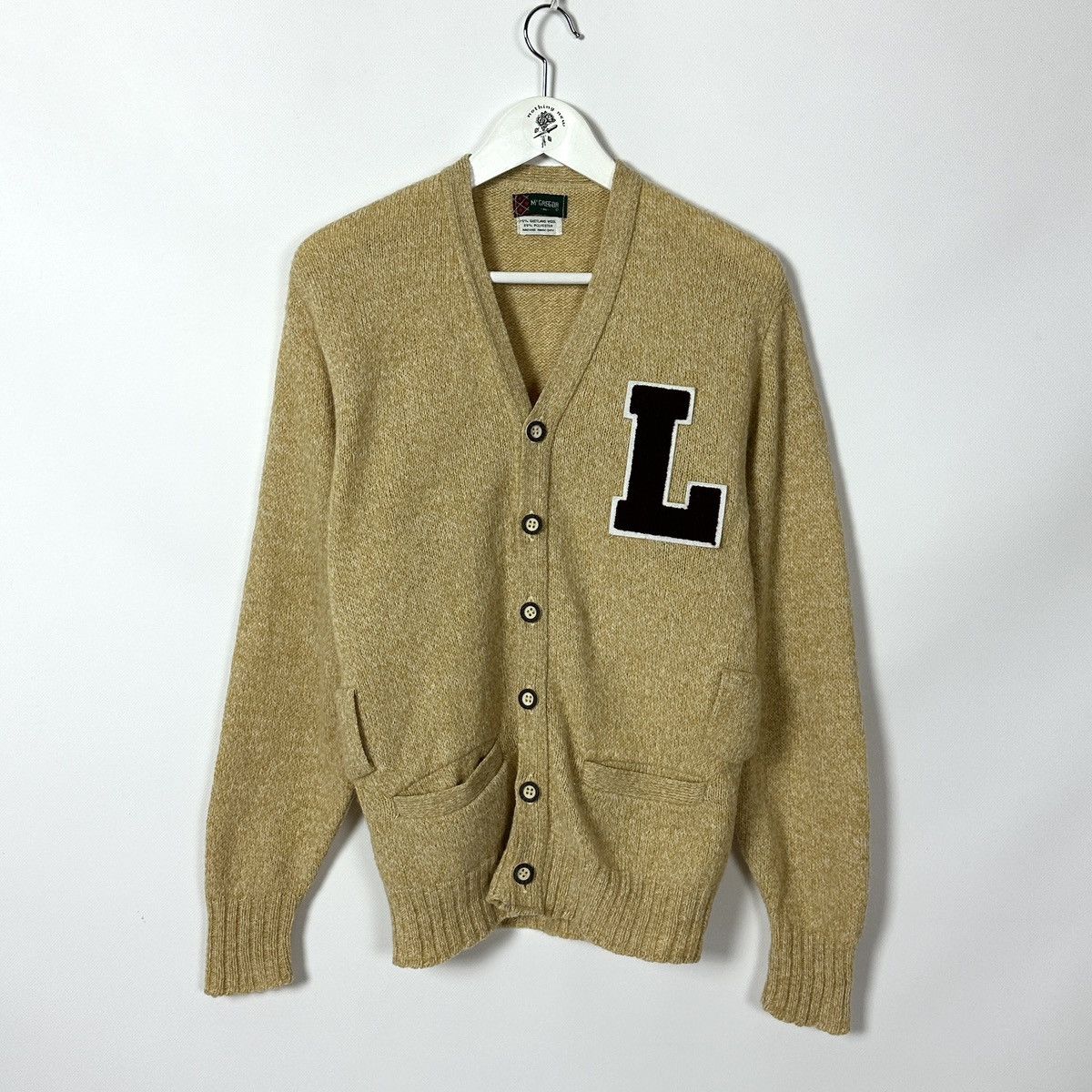Vintage 70s rare McGregor Knitted Cardigan Kurt Cobain Style