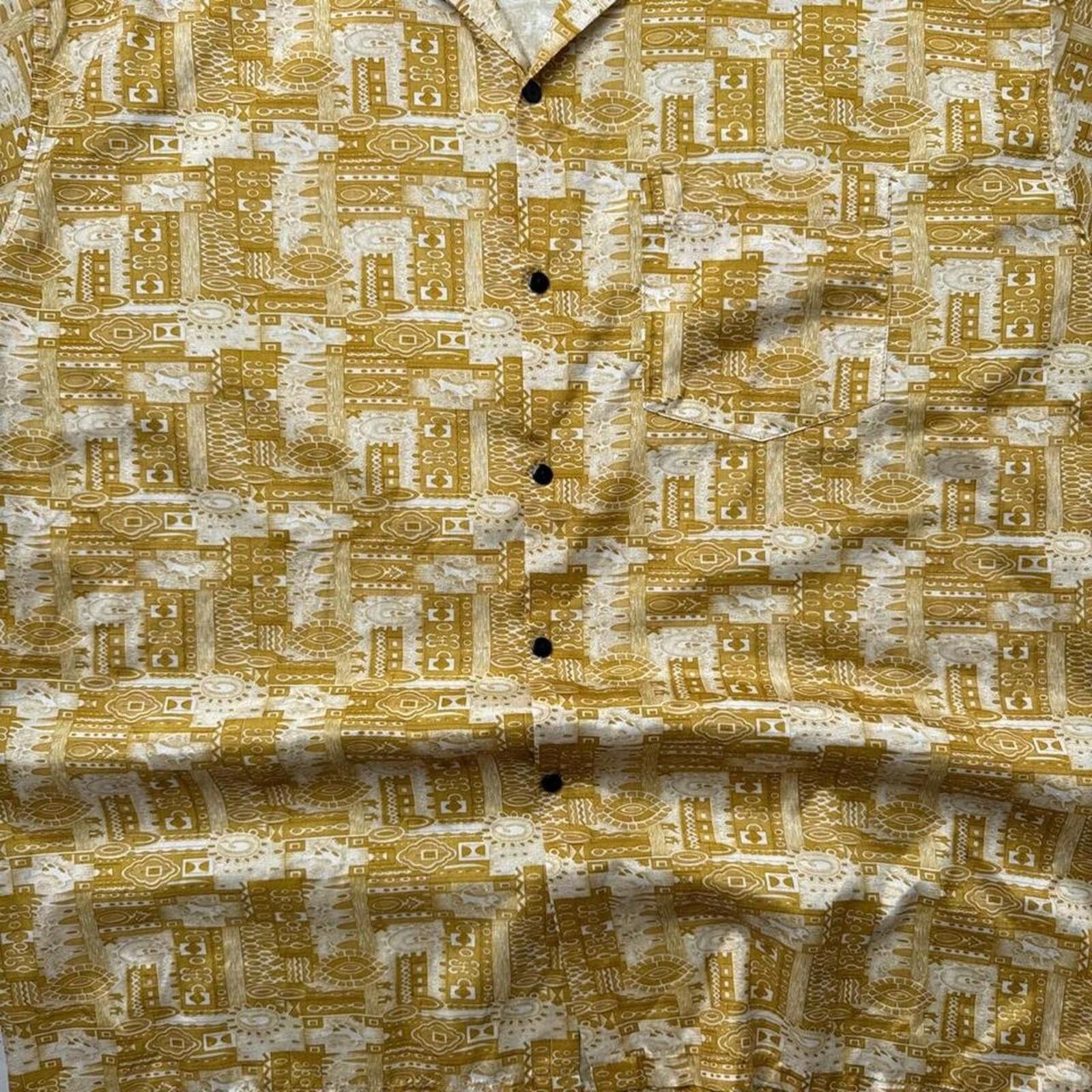 Other Y2K Thai 00s Gold Button Up Shirt Size US XL / EU 56 / 4 - 5 Thumbnail
