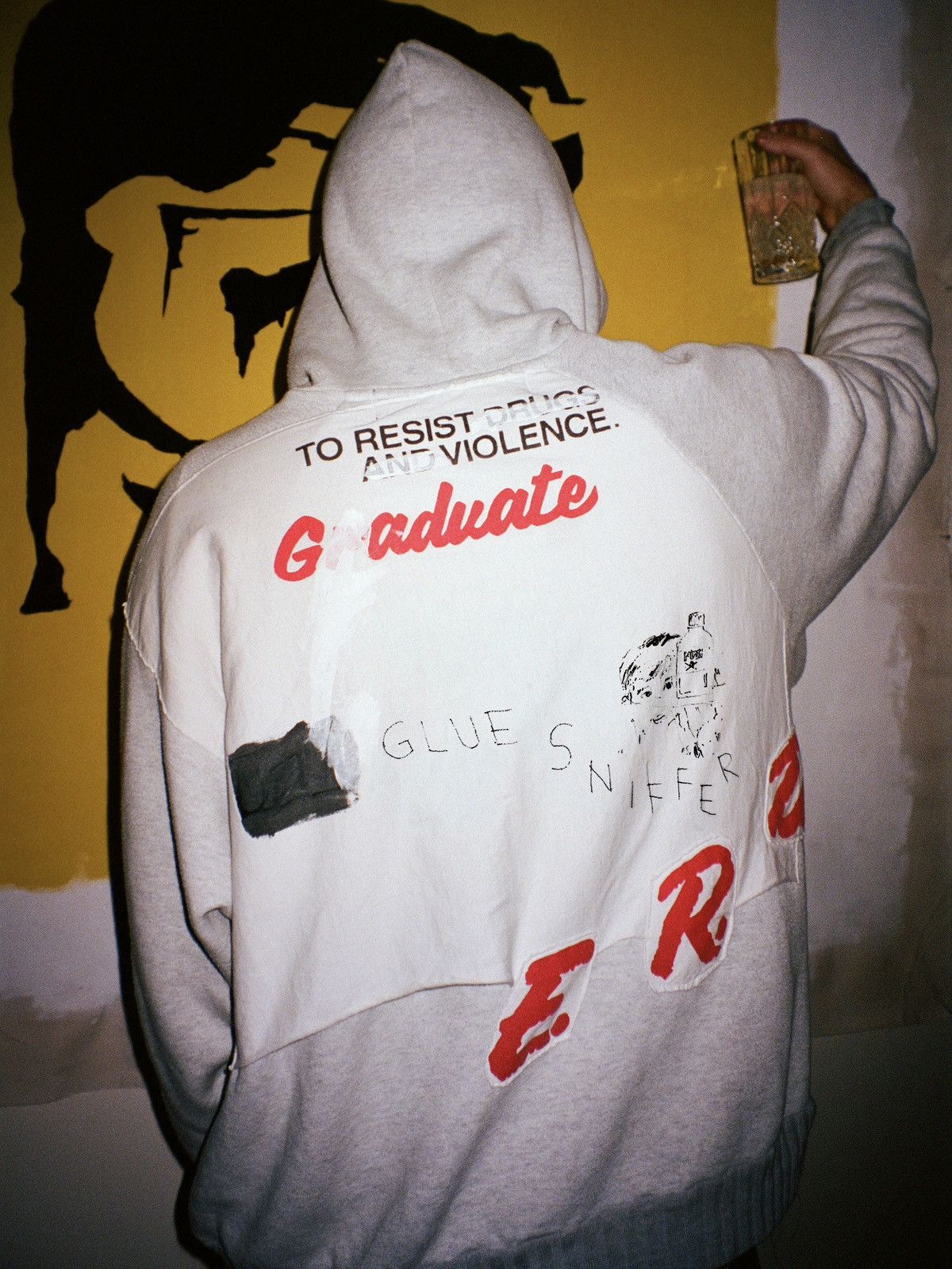 Enfants Riches Deprimes 🚭1 of 1 ULTIMATE GRAIL🚭HAND DRAWN “GLUE SNIFFER” DARE HOODIE Size US XL / EU 56 / 4 - 2 Thumbnail