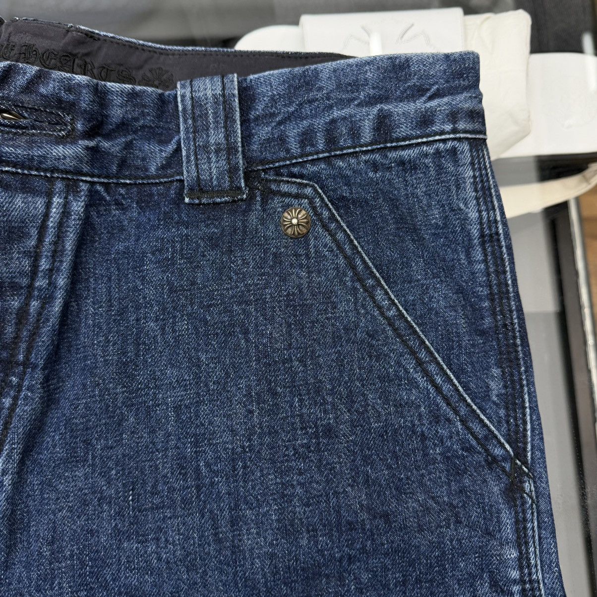 Chrome Hearts Chrome Hearts Double Knee Carpenter Denim Shorts Indigo Size US 33 - 6 Thumbnail