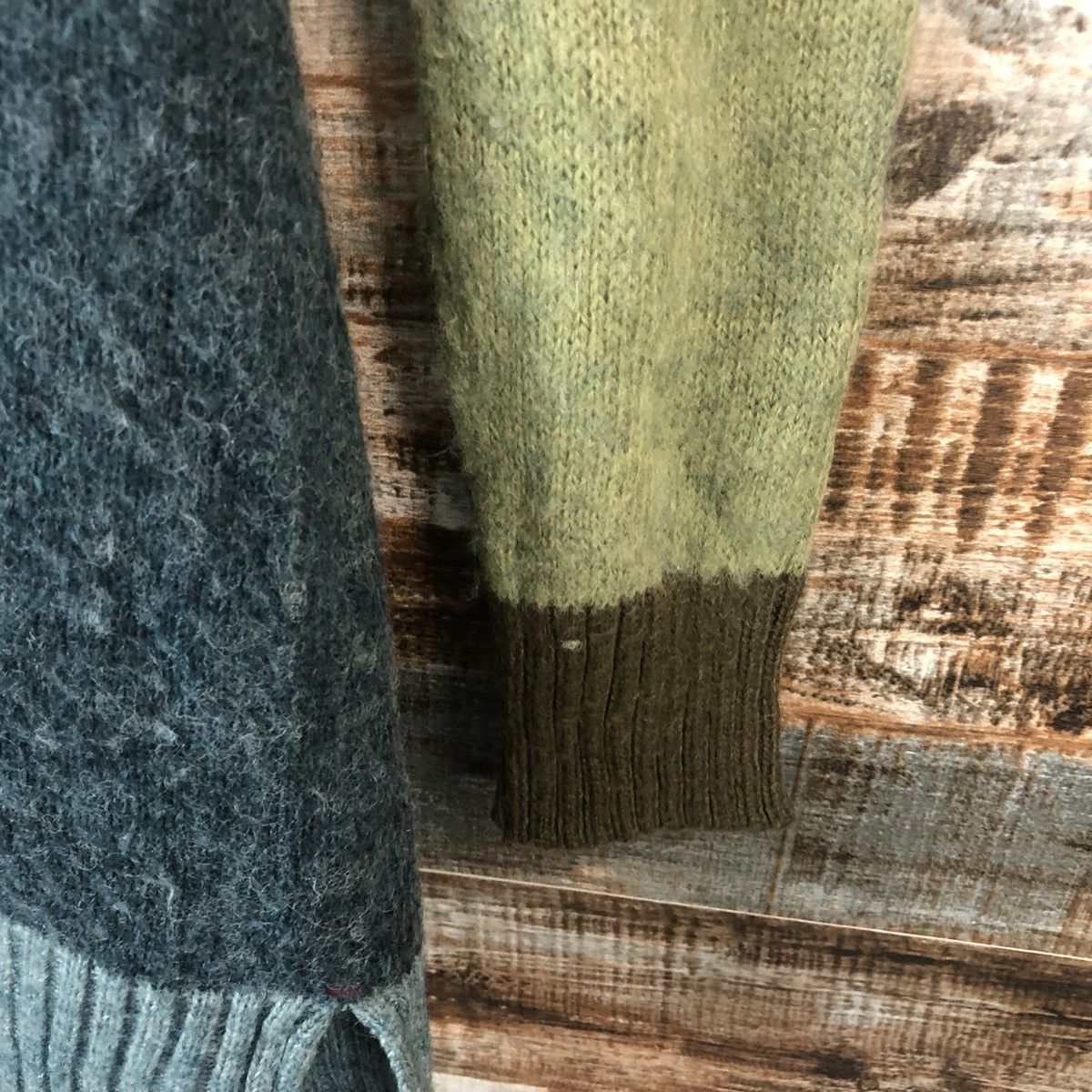 Homespun Knitwear × Japanese Brand Cube Sugar Multicolor patchwork Cardigan Knitwear #A2277 Size US M / EU 48-50 / 2 - 14 Thumbnail