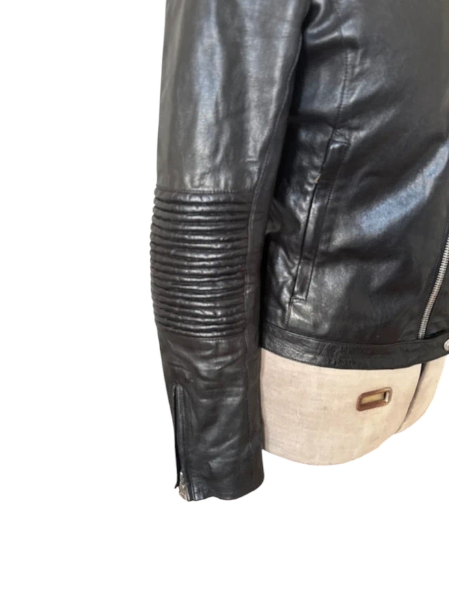 Prada Prada Moto-Detail Fitted Leather Jacket c.2000s Size US S / EU 44-46 / 1 - 3 Thumbnail