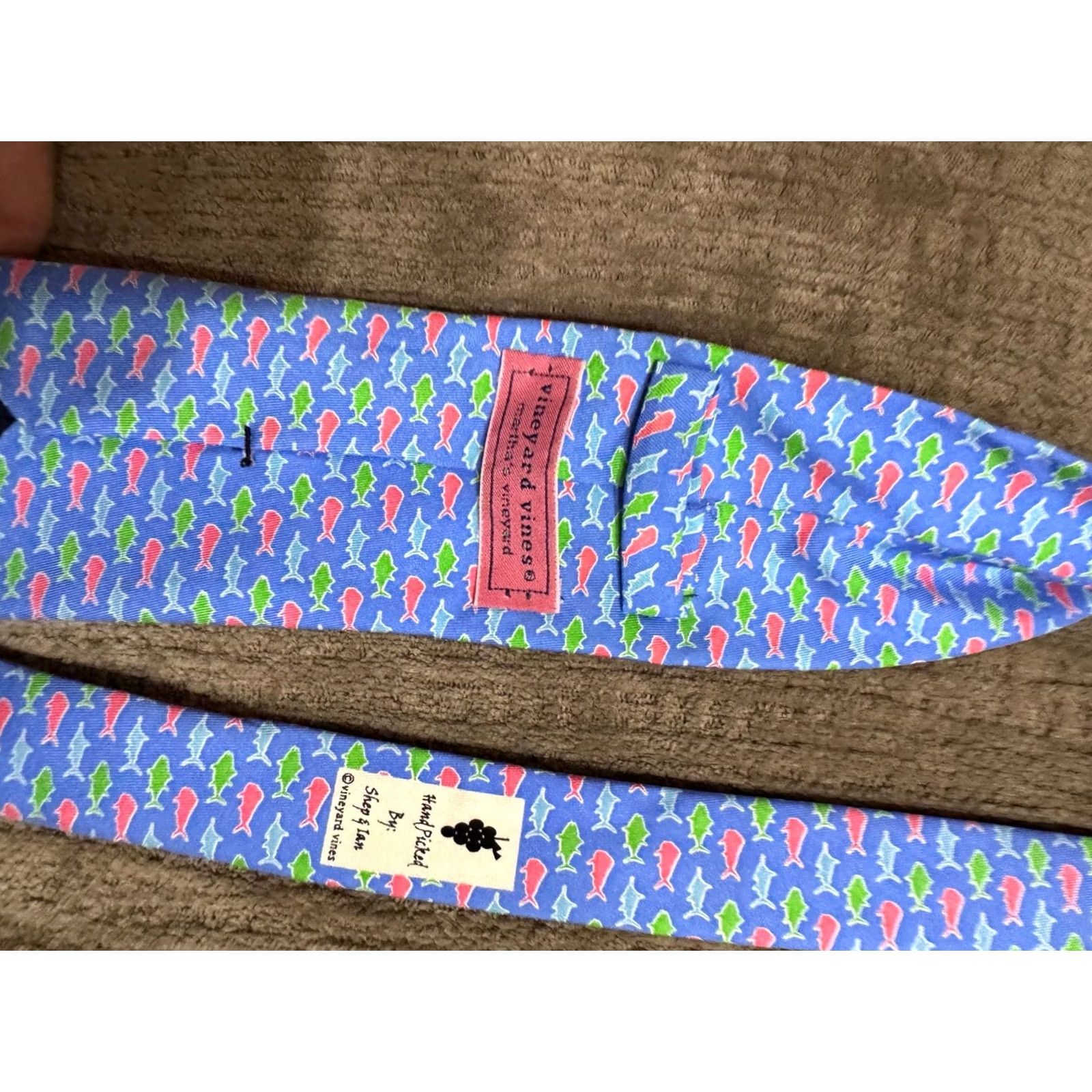 Vintage Vineyard Vines Shirt Sharks Sea Fish Mens Silk Necktie Tie Size ONE SIZE - 5 Thumbnail