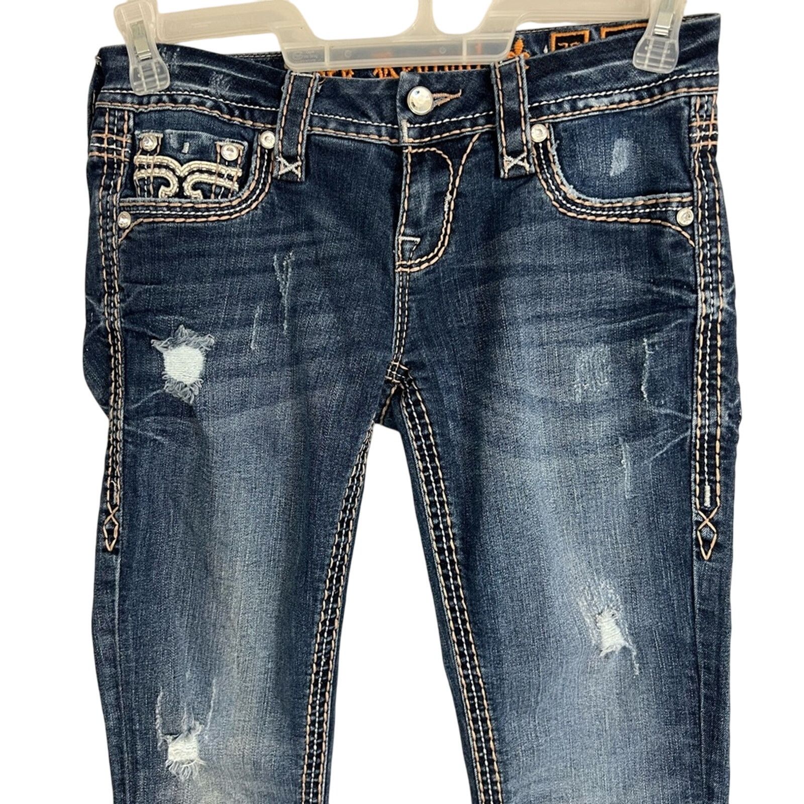 Rock Revival Rock Revival Jeans Sukara 26 Crop Inseam 25.5" Thick Stitch Size 26" / US 2 / IT 38 - 4 Thumbnail