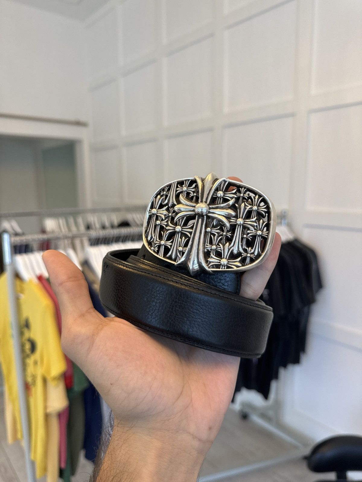 Chrome Hearts Chrome hearts cemetery belt + black strap | Grailed