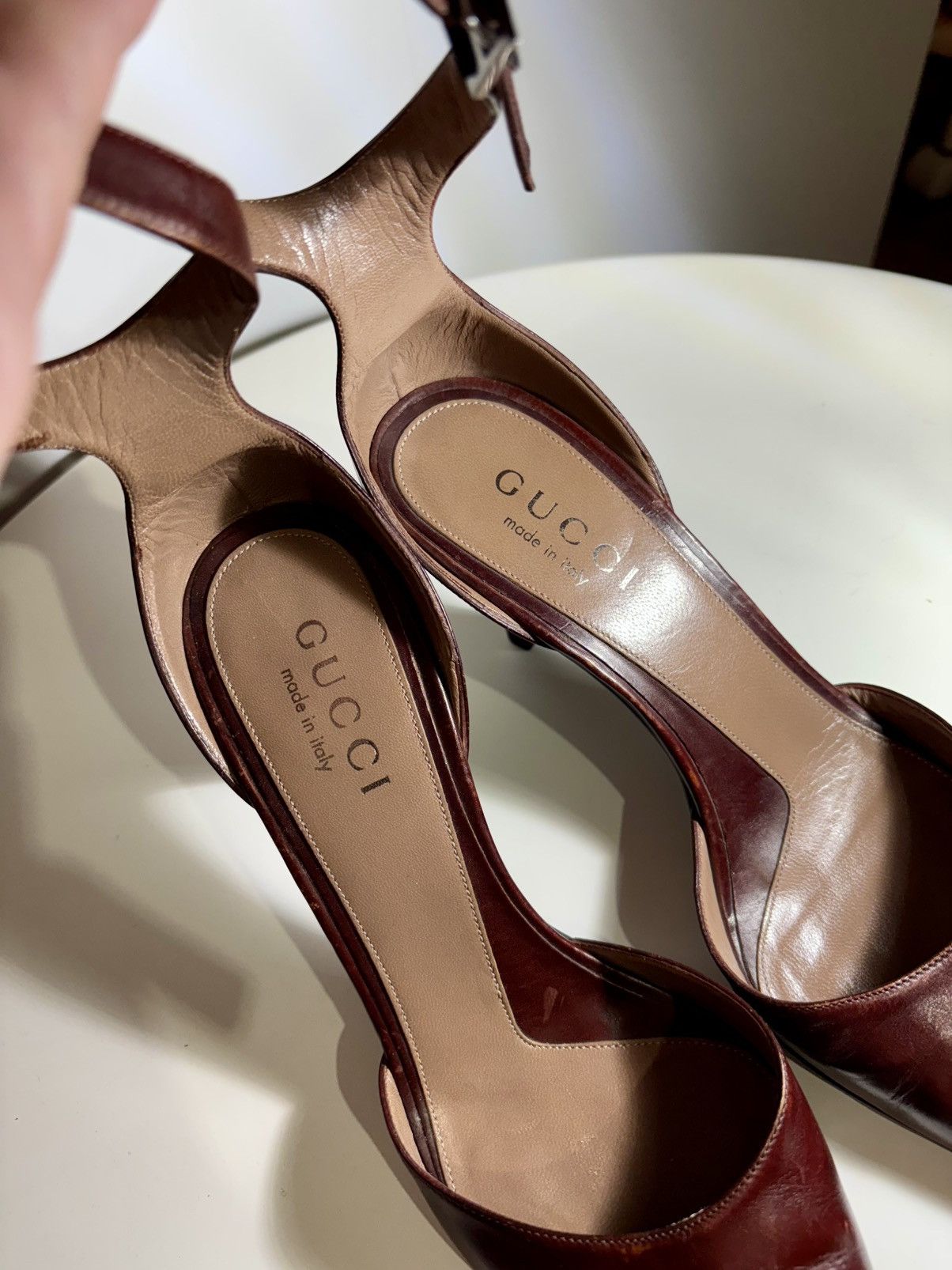 Tom Ford Rare 90s Gucci Tom Ford burgundy leather pumps Size US 6 / IT 36 - 2 Thumbnail