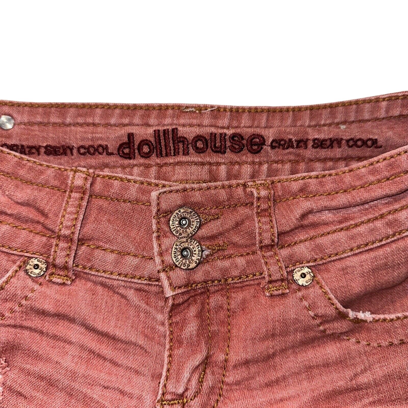 King Baby Studio Dollhouse Denim Shorts Red Distressed Size 1 Zip Fly 5pocket Size 25" / US 0 / IT 36 - 4 Thumbnail