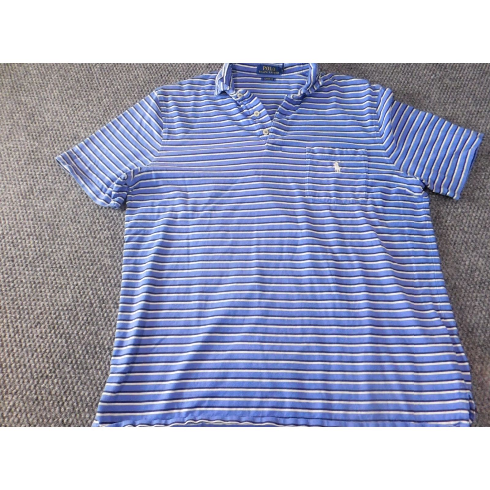 Polo Ralph Lauren Polo Ralph Lauren Polo Shirt Mens M Blue Striped Classic Logo Pony Retro Shirt Size US M / EU 48-50 / 2 - 3 Thumbnail