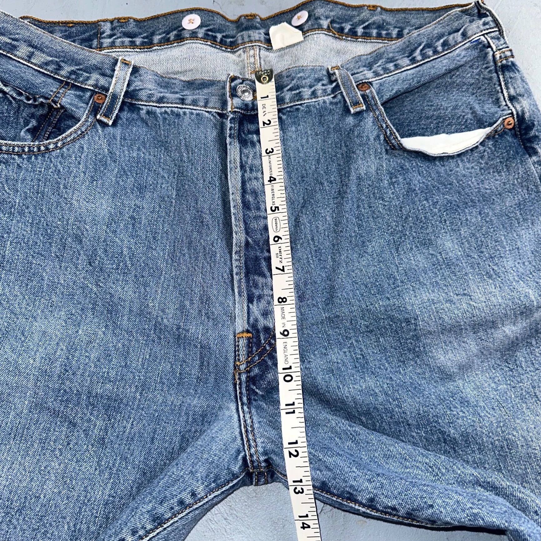 Levi's VINTAGE Levis 501 Jeans 90s XX Straight Leg Y2K Light Wash 40x30 Act 37x30 Size US 40 / EU 56 - 6 Thumbnail