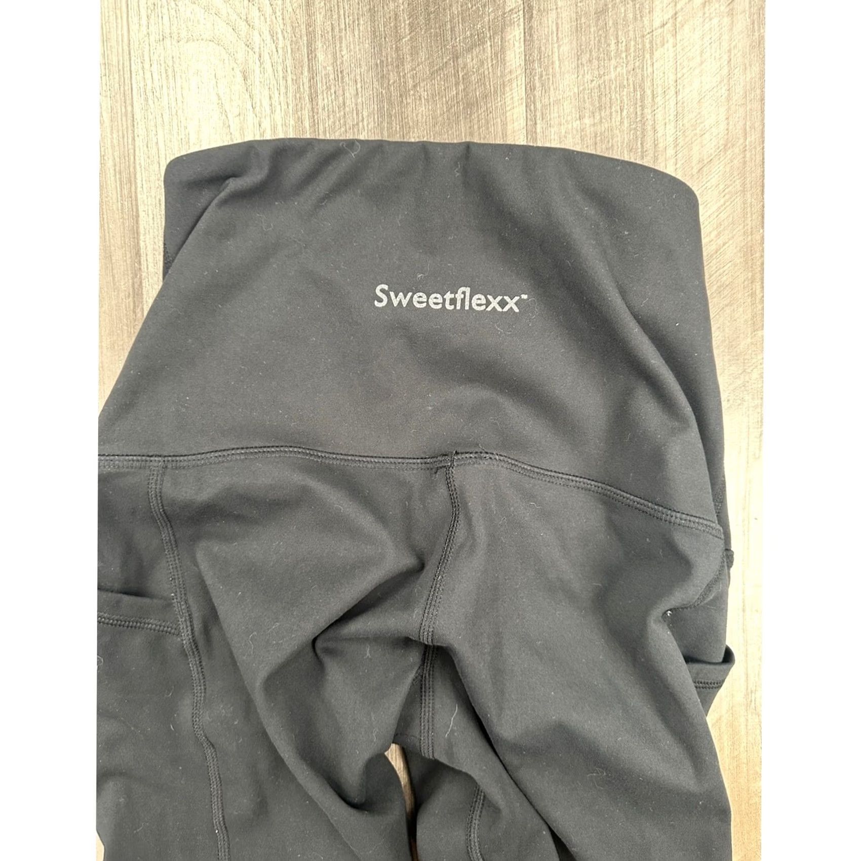 Vintage Sweetflexx Black High Rise Pockets Full Length Leggings - 4 Women Size 4 Regular Compression Polyester Spandex Leggings Size 27" / US 4 / IT 40 - 4 Thumbnail