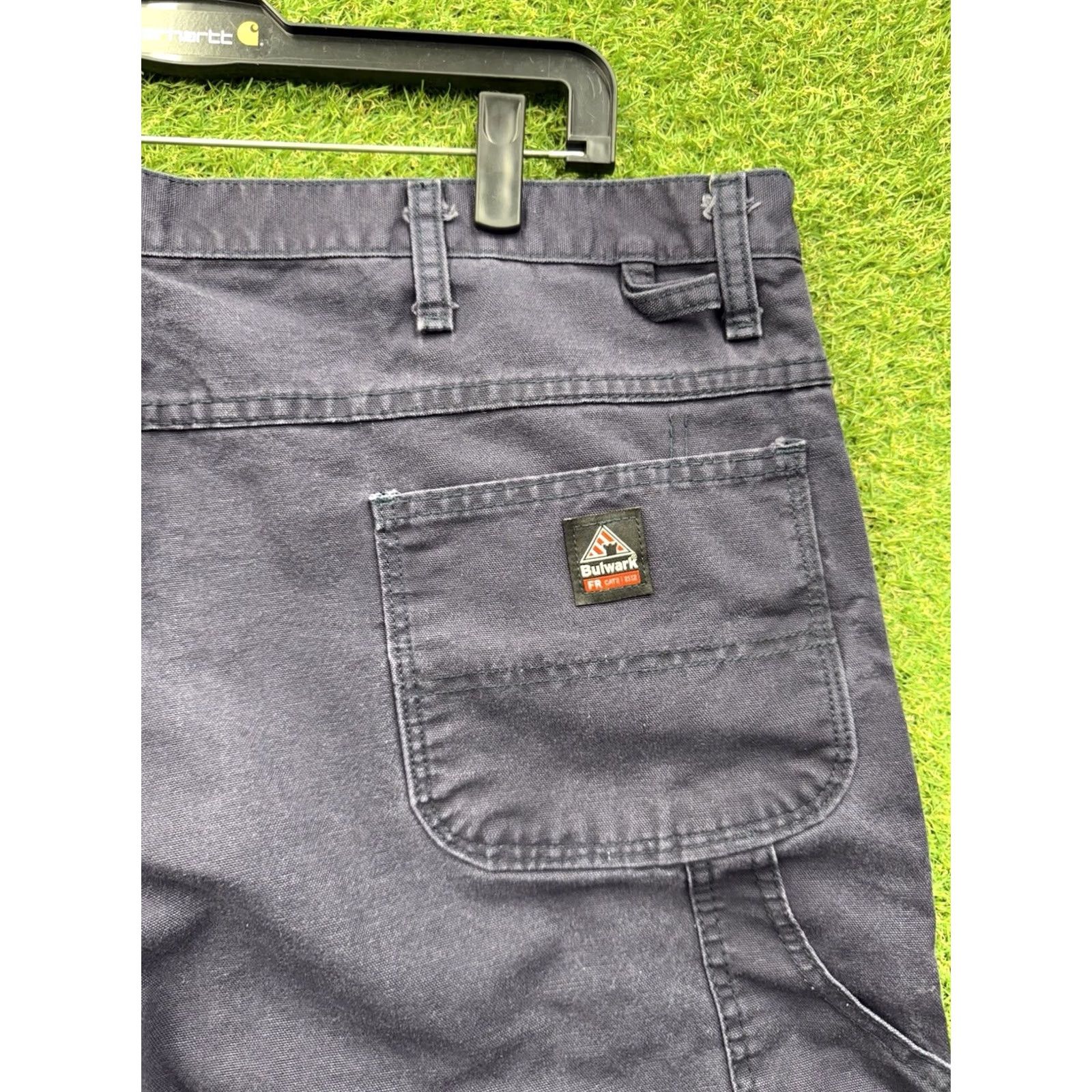 Vintage Bulwark Mens FR Pants 40 x 28 Navy Blue Cargo Flame-Resistant Workwear Pants Size US 40 / EU 56 - 3 Thumbnail